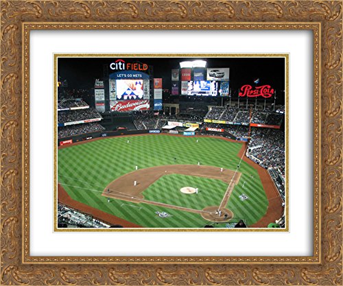 Stadium Series Citi Field 24x20 Gold Ornate Framed Art Print - 2X Matted Baseball Wall Decor for Home, Office & Sports Fan Gifts