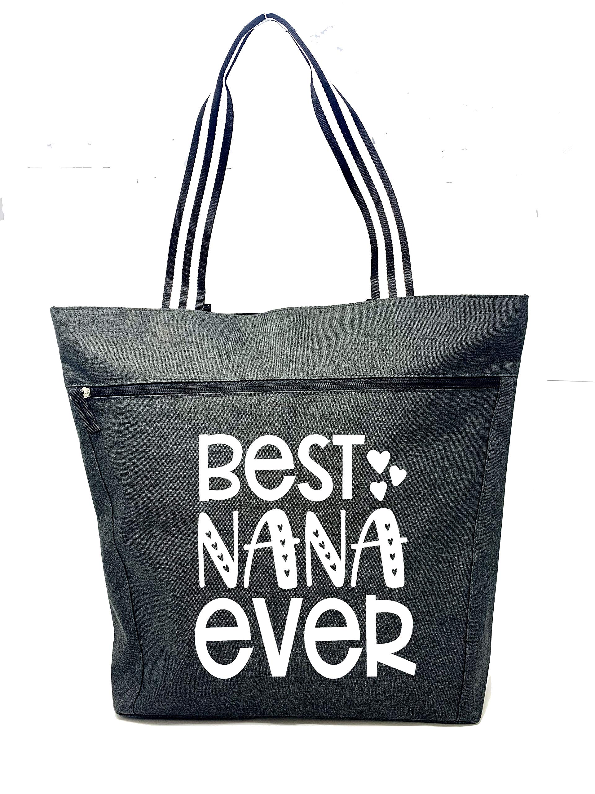 Sturdy Canvas Tote Bag for Grandma with Zipper & Pocket - Perfect for Shopping & Daily Use