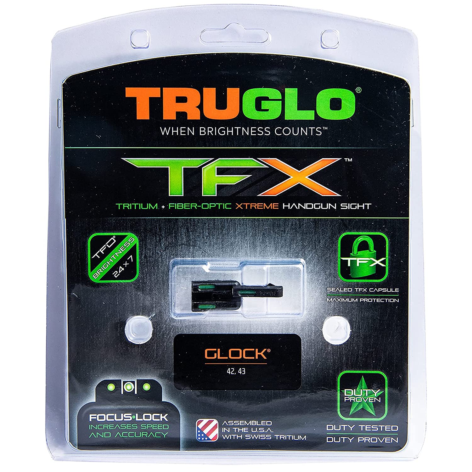 TRUGLO TFX Handgun Sight - Durable Shock-Resistant Compact Tritium & Fiber-Optic Sight for Pistols | Bright Day & Night Visibility | Perfect for Home Defense, Tactical Training & Concealed Carry