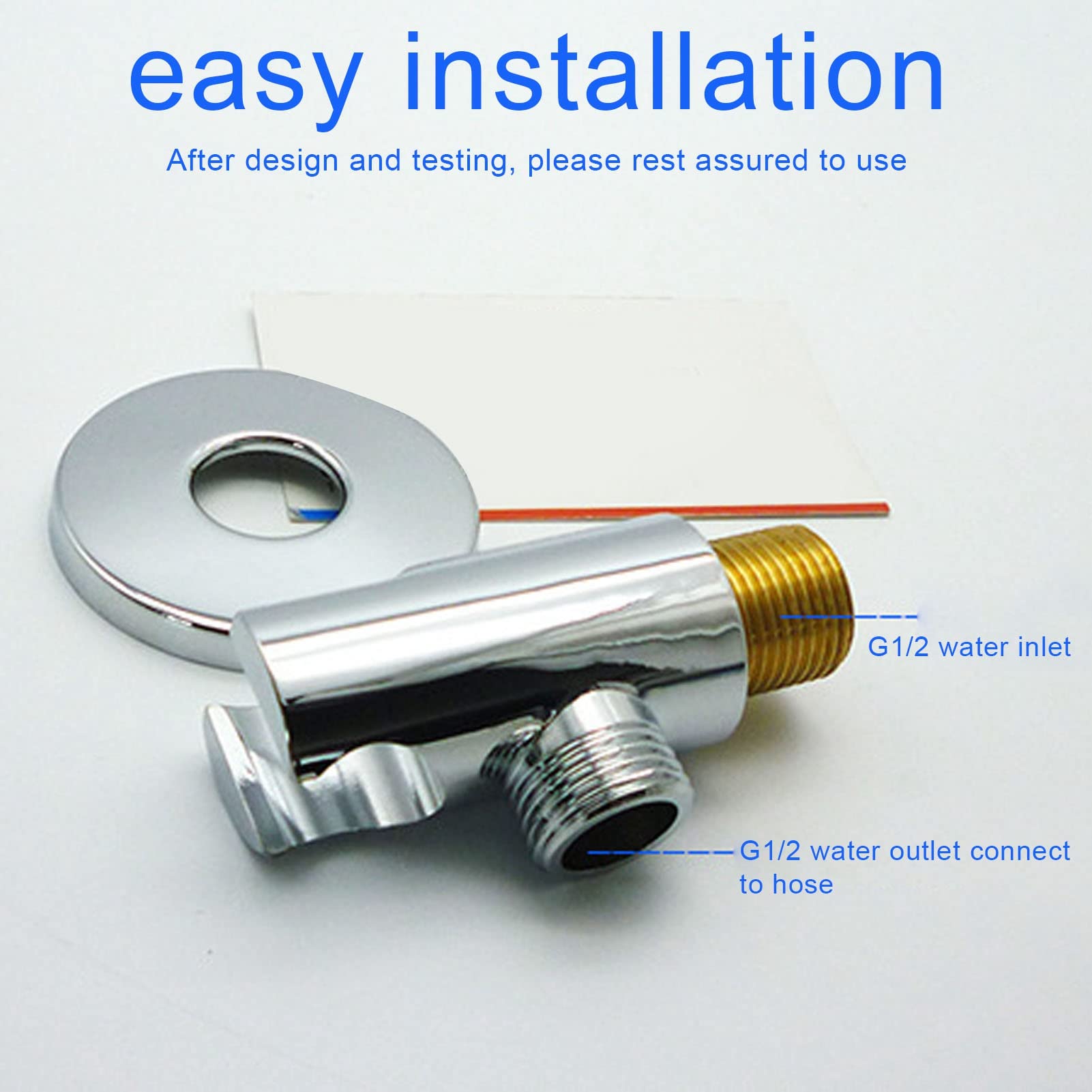 All Copper Wall Mount Hand Shower Holder with 3 Accessories - Heavy Duty Shower Head Adapter for Bathroom, Replaces Broken Shower Arm - Perfect for Spa-Like Experience, Elderly & Pet Bathing