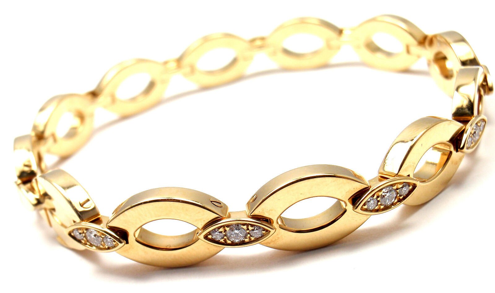 Authentic Cartier 18K Yellow Gold Diamond Diadea Link Bracelet - Luxury Jewelry for Women, Perfect for Weddings, Anniversaries & Special Occasions