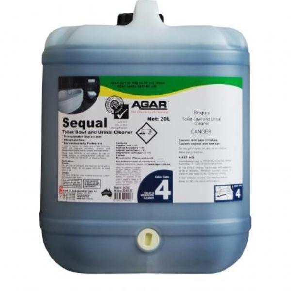 Agar Sequal Toilet Bowl and Urinal Cleaner - Powerful Bathroom Disinfectant for Home & Commercial Use - Eliminates Stains, Odors & Bacteria
