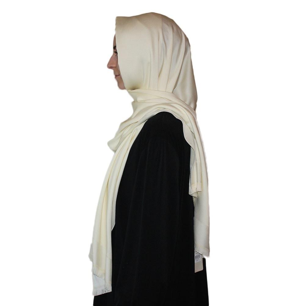 Aker Solid Shawl 1002SLK 912 Ivory - Elegant Women's Fashion Scarf for Office, Party & Special Occasions