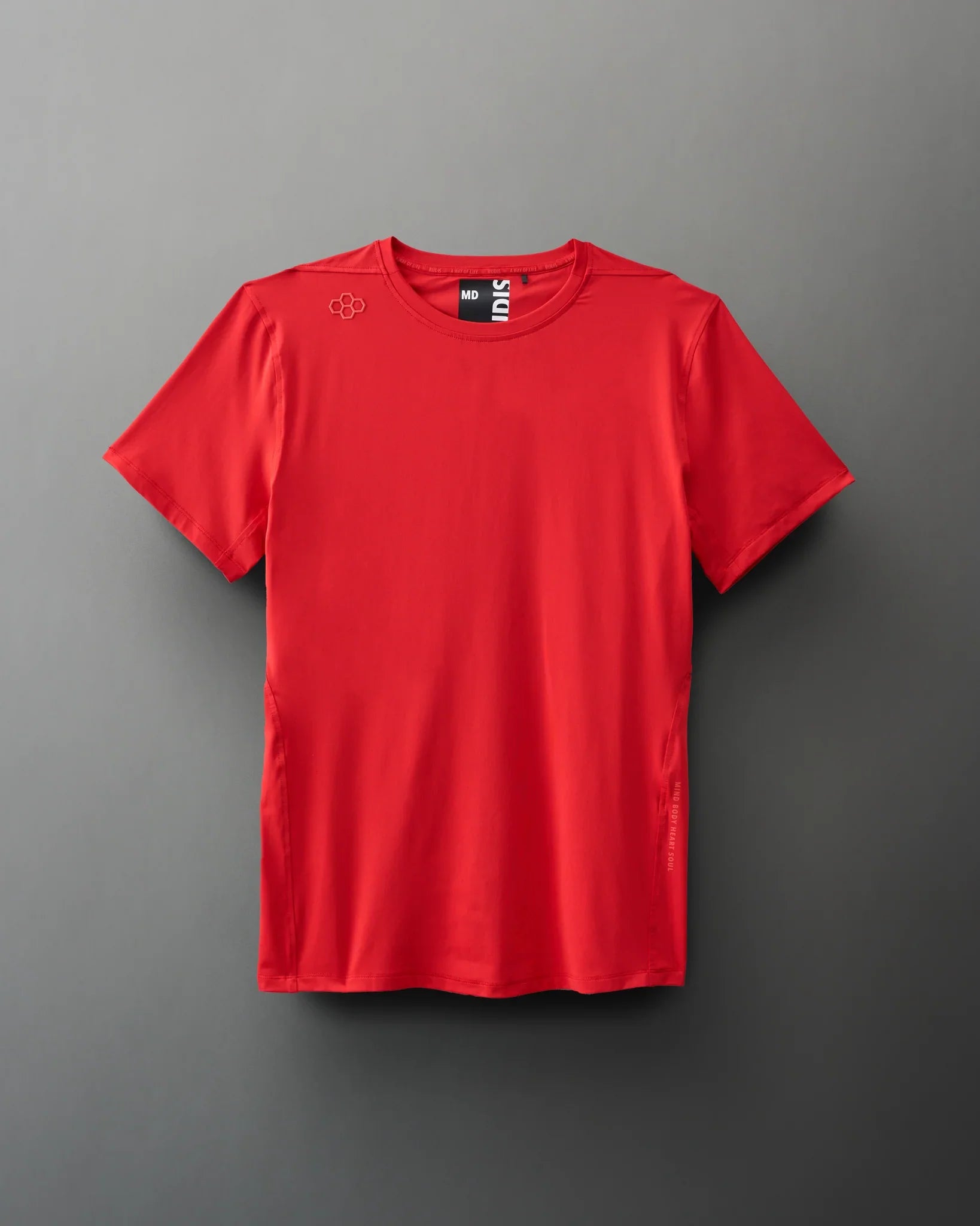 RUDIS Performance T-Shirt for Men & Women - Breathable, Moisture-Wicking Red Workout Shirt - Ideal for Gym, Running & Training