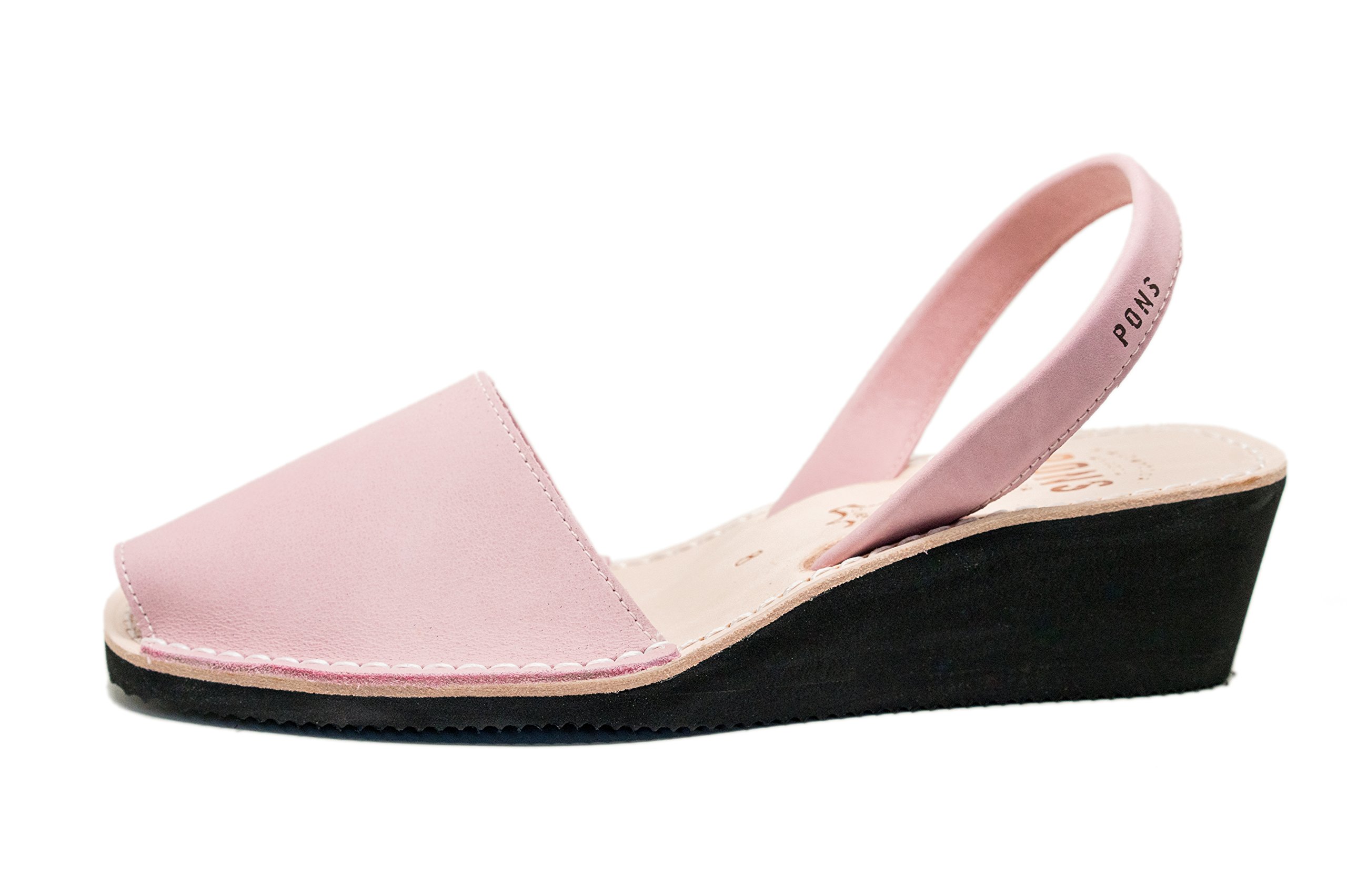 Pons 2021 Avarca Wedge Sandals - Light Pink - Size 35 (US Women's 5) - Comfortable Summer Wedges for Beach, Vacation & Casual Wear