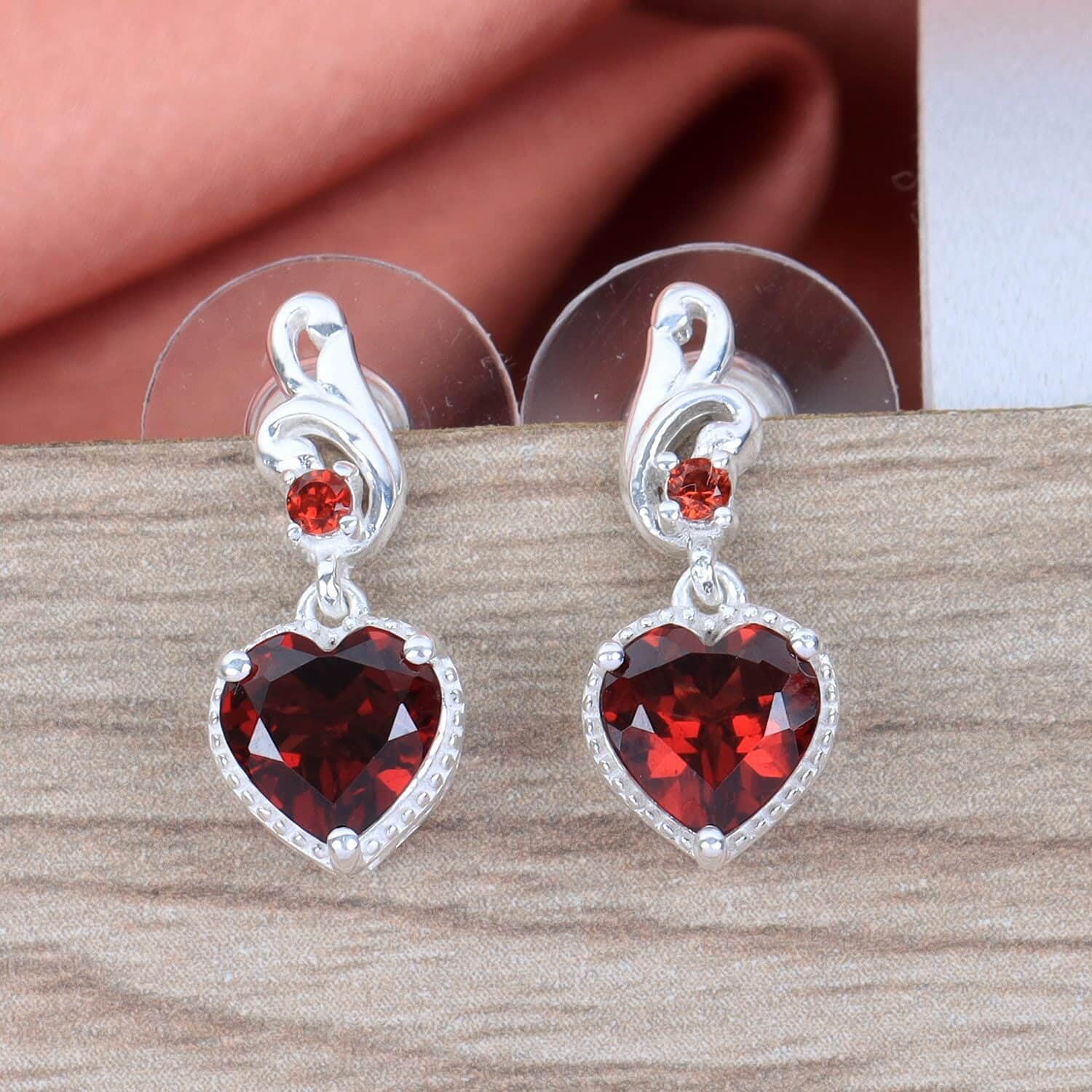 925 Sterling Silver Heart-Shaped Gemstone Drop Earrings for Women | Elegant Dangle Jewelry Gift for Birthday, Anniversary & Valentine's Day | Perfect for Date Night, Parties & Special Occasions
