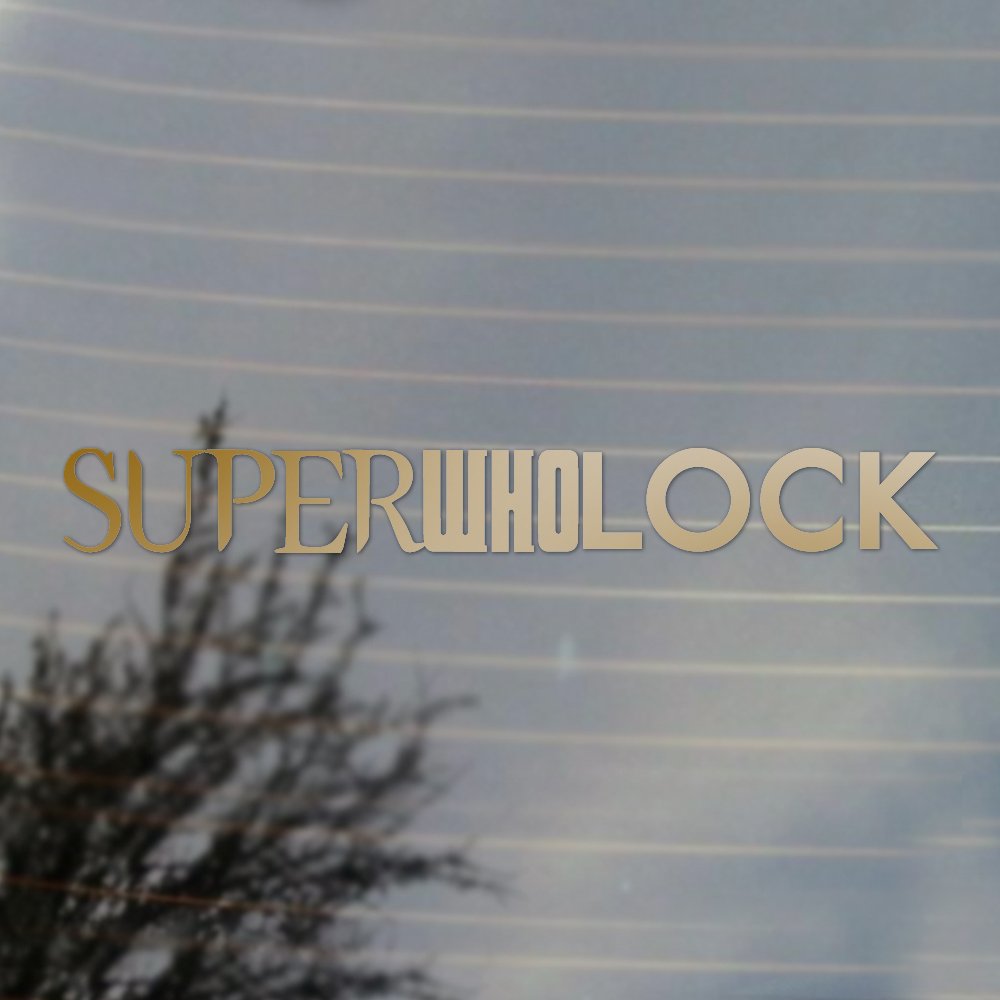 Superwholock Wide Vinyl Decal for Cosplay & Fan Gear - Gold | Perfect for Laptops, Cars & DIY Projects