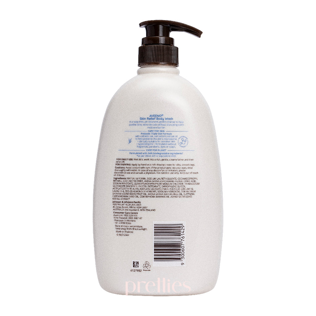 Aveeno Skin Relief Moisturizing Body Wash - 1 Liter for Dry, Sensitive Skin - Soothing Oatmeal Formula - Perfect for Daily Shower & Hydration
