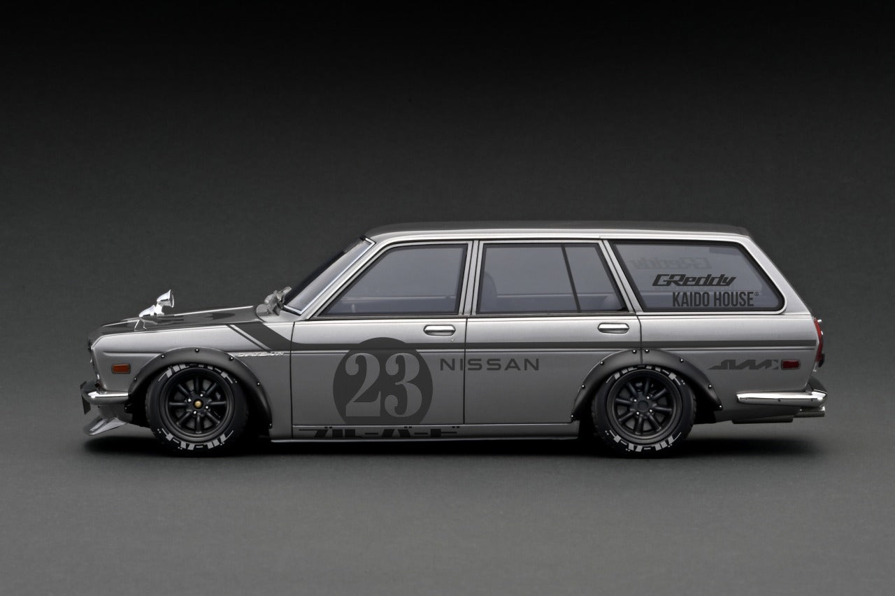 1:18 Scale Datsun Bluebird 510 Wagon Diecast Model Car - KAIDO HOUSE Silver Collectible | Vintage Japanese Car Model for Display, Gifts & Car Enthusiasts