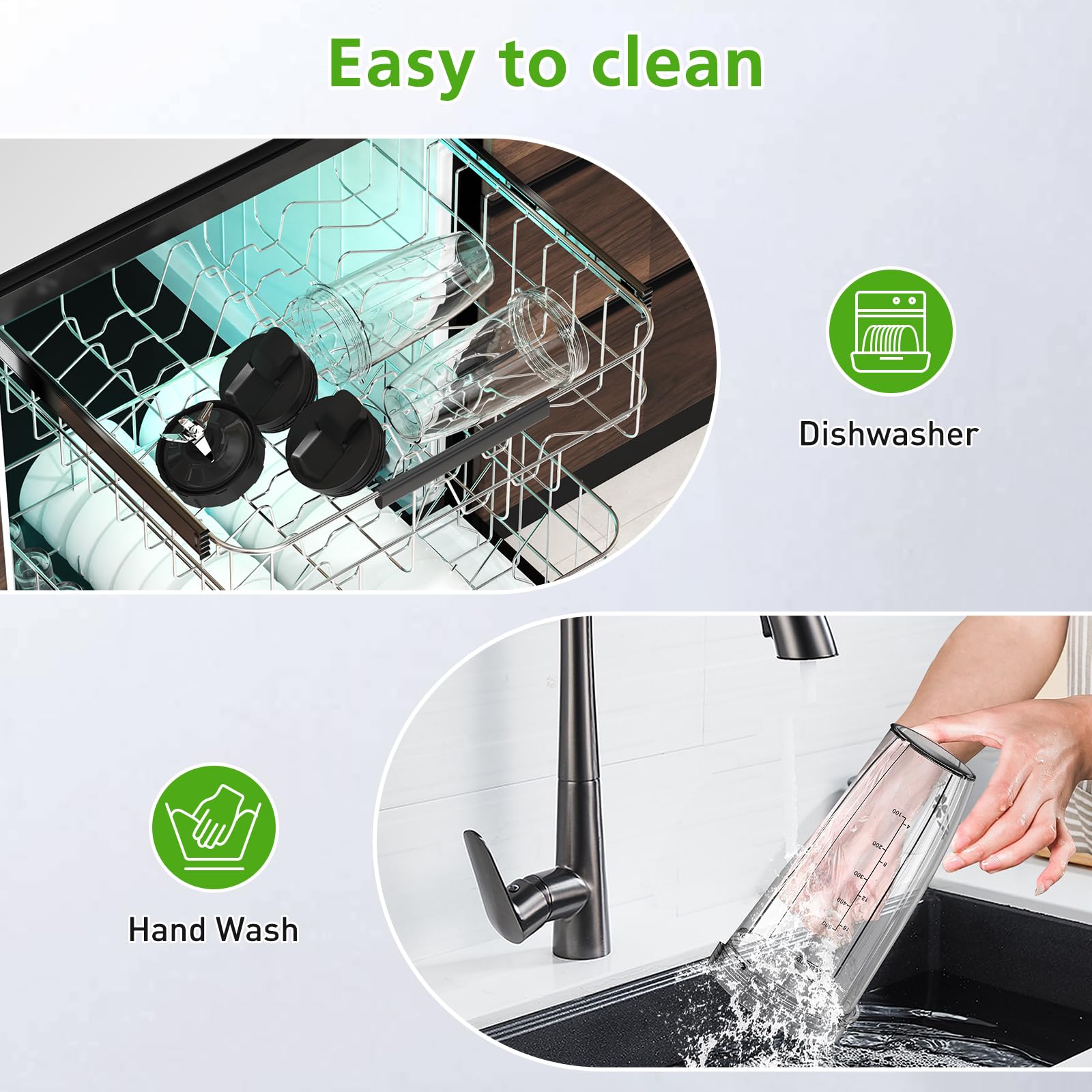 Ninja Blender Replacement Parts - 24oz Blender Cups with Lids, 7-Fin Extractor Blade - Compatible with Nutri Ninja Auto iQ BL2012 BN801 BL480-30 BL640-30 - Perfect for Smoothies, Protein Shakes & Meal Prep