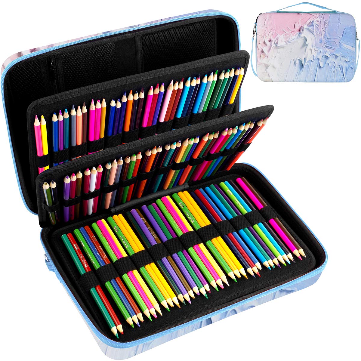 Large Pencil Storage Case - Holds 240+ Colored Pencils, Pencil Organizer Bag Compatible with Prismacolor, Watercolor, Faber-Castell & ARTEZA Pencils (Box Only) - Perfect for Artists, Students & Crafters