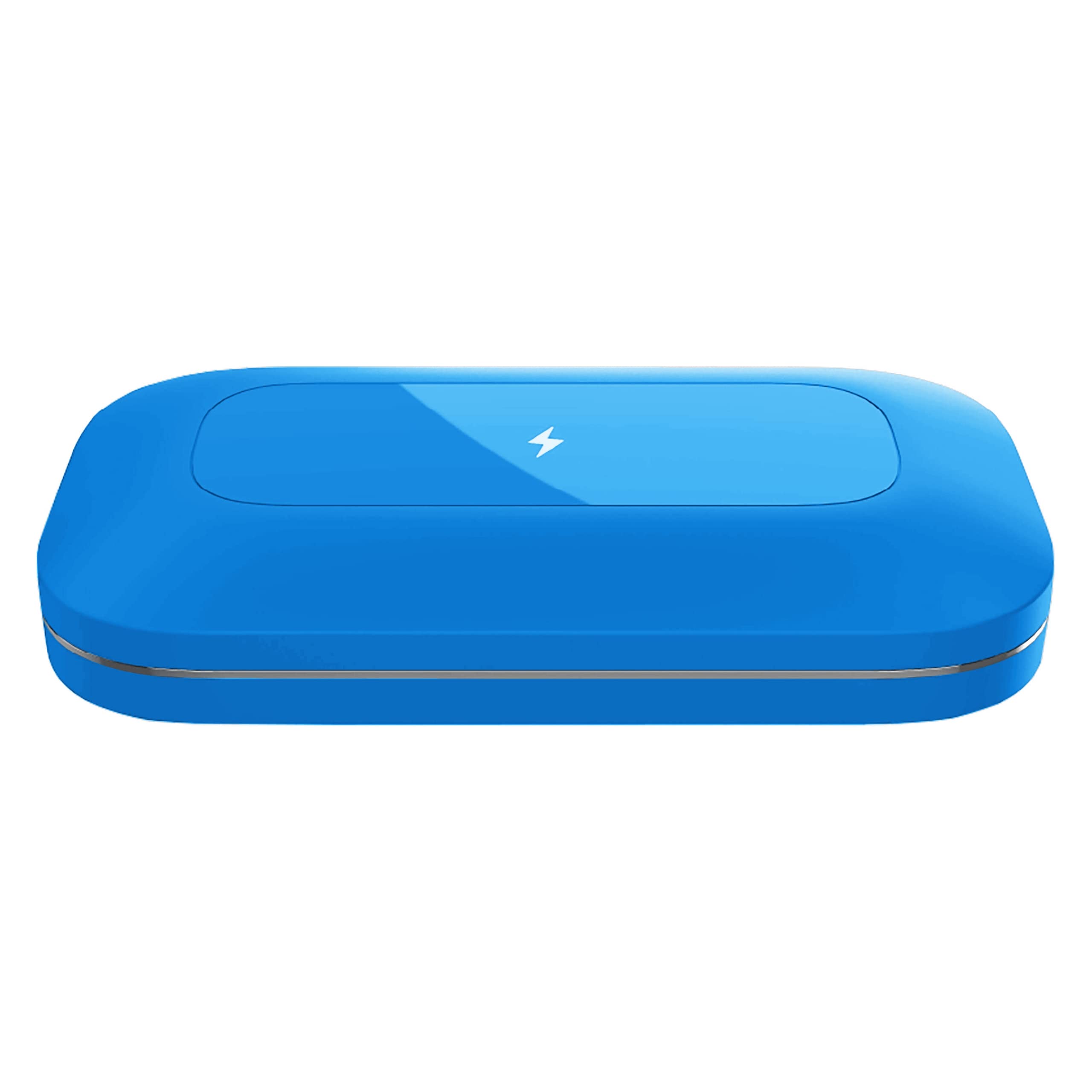 PhoneSoap Pro UV Smart Phone Sanitizer & Universal Charger - Clinically Proven 360° UV-C Disinfection for iPhone, Samsung & All Phones | Wireless Charging Station | Kills 99.9% Germs (Blue) - Perfect for Home, Office & Travel Use