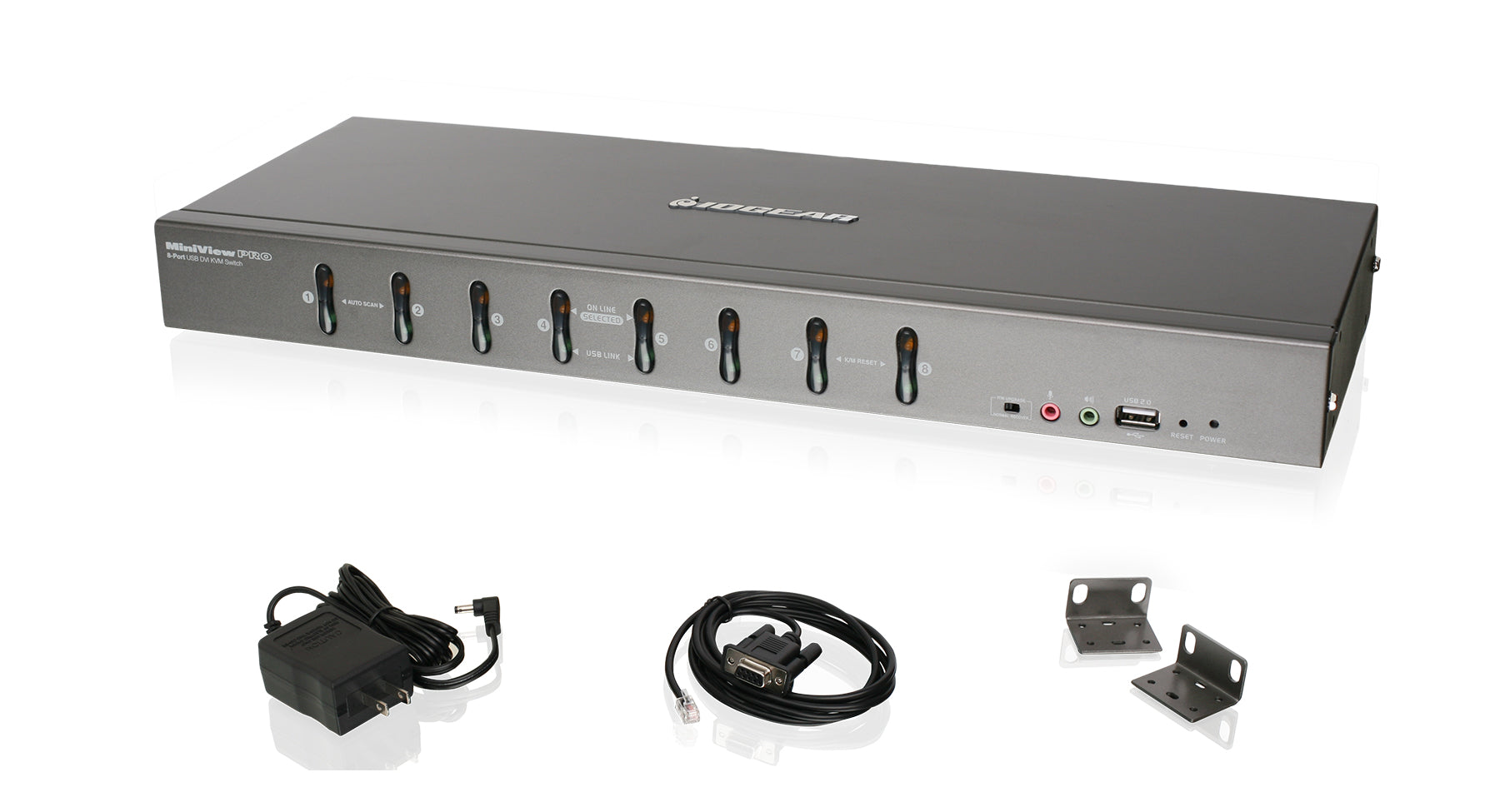 8 Port DVI KVMP Switch with VGA Support - TAA Compliant USB KVM Switch for Multiple Computers - Ideal for Office, Data Center & Home Workstation Setup