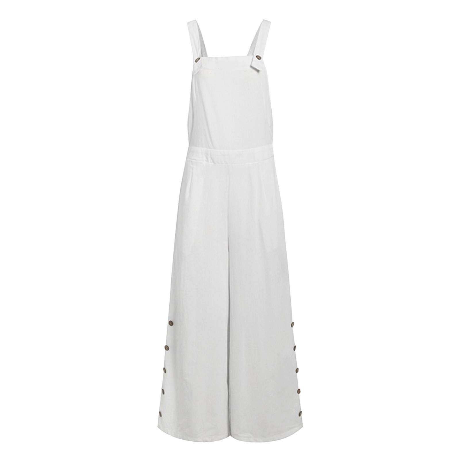 Floral Printed Jumpsuits for Women - Casual Sleeveless Spaghetti Strap Romper with Baggy Bib Overalls & Wide Leg Pants - Plus Size Summer Outfit for Beach, Vacation and Outdoor Activities