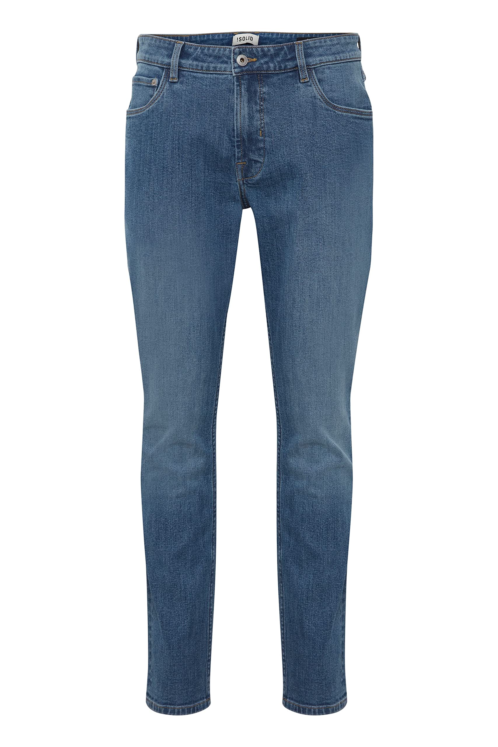 Men's Denim Jeans - Solid SDDunley Joy 2180079-ME Mid Blue Wash, 36W x 34L | Comfortable Straight Fit for Casual Wear & Everyday Style