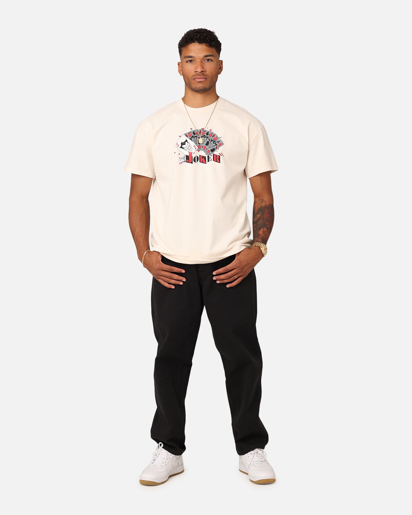 Vintage DC Batman The Joker 1993 Heavyweight T-Shirt - Off White Retro Graphic Tee for Men - Perfect for Comic Con, Cosplay & Casual Streetwear