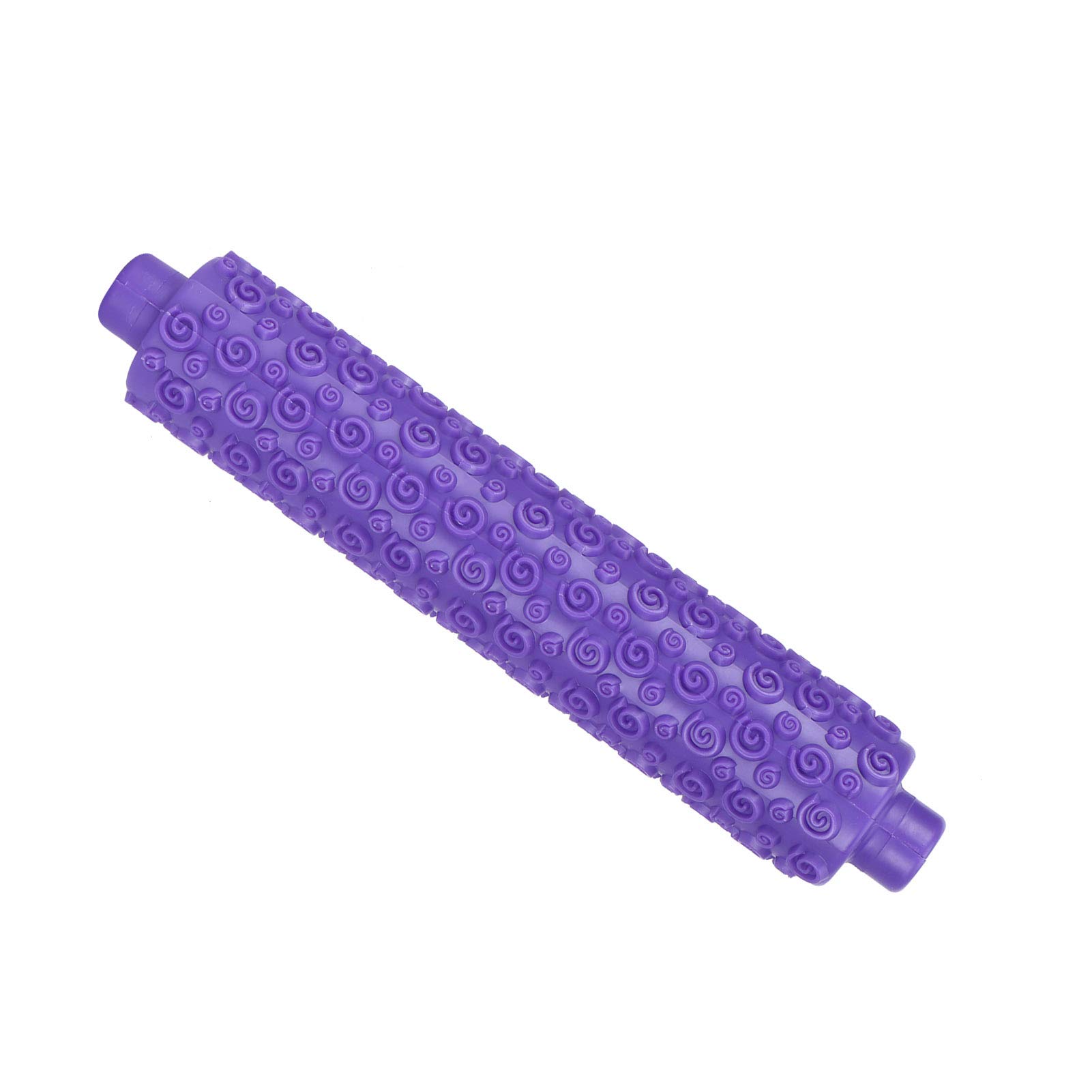 Plastic Embossed Dough Roller - No.13 Purple Short Handle Rolling Pin for Baking, Fondant, Cookies & Pastry | Perfect for Cake Decorating, Cookie Making & DIY Desserts