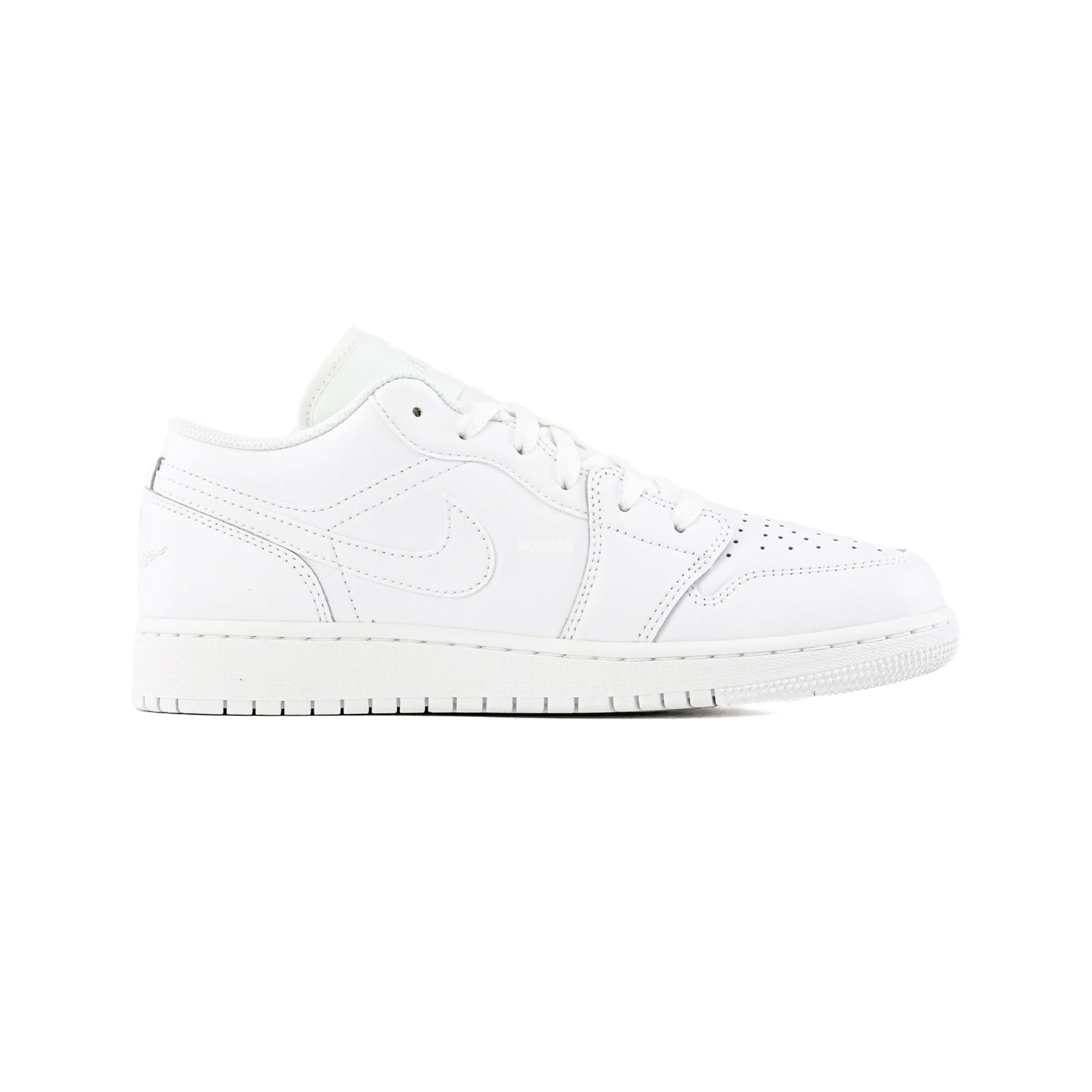 Air Jordan 1 Low 'Triple White' GS Sneakers (2023) - Women's & Girls' Casual Basketball Shoes for Streetwear & Everyday Fashion
