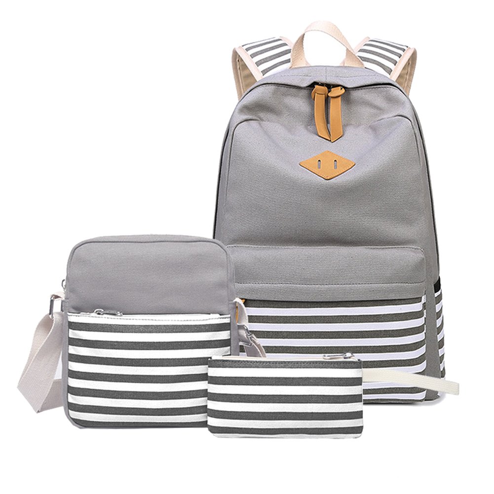 Abshoo Stylish Striped Canvas Backpack for Girls - Trendy Casual School Bag for Teens - Perfect for School, Travel & Everyday Use