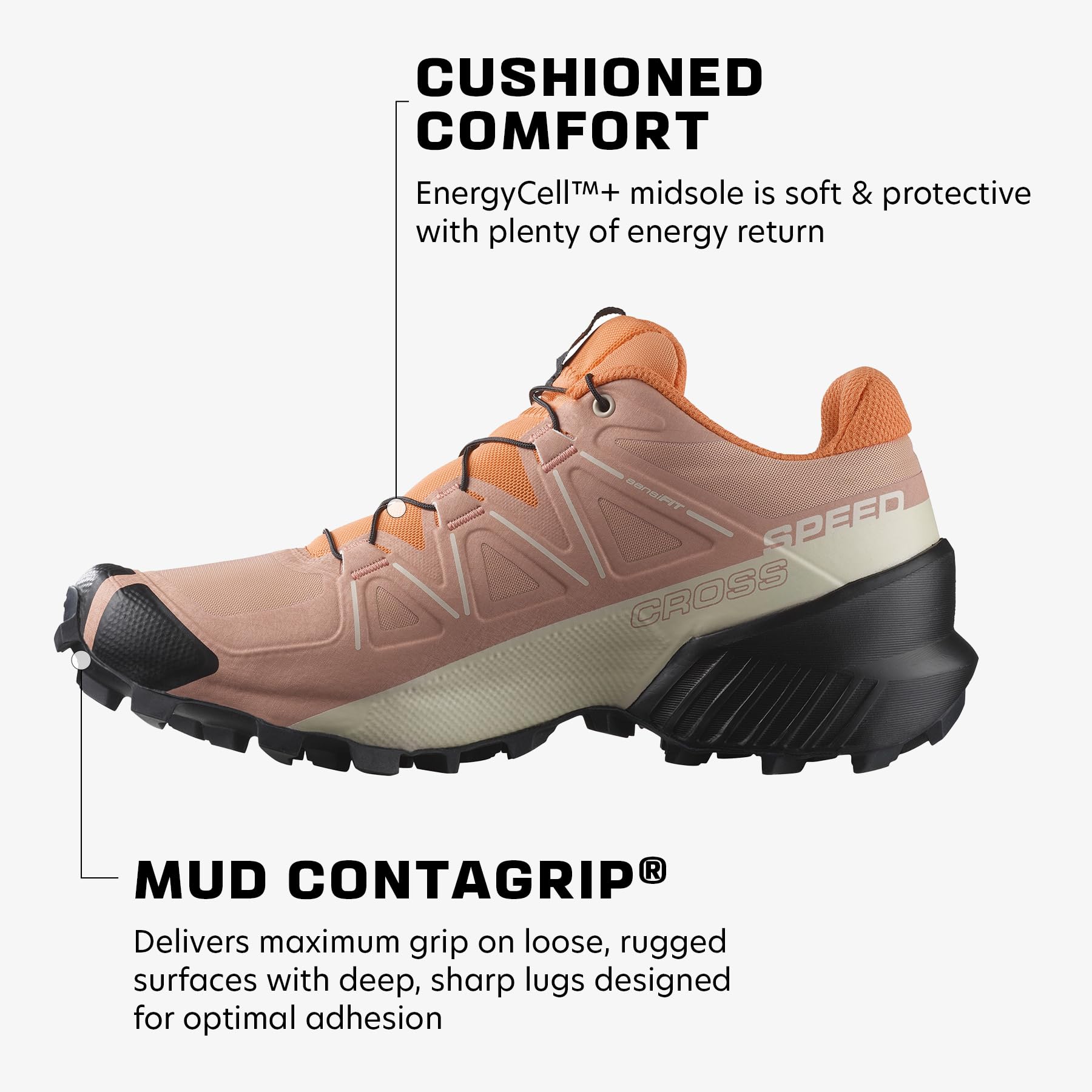 Salomon Women's Speedcross 5 Trail Running Shoes - Lightweight Hiking & Outdoor Adventure Footwear for Women - Perfect for Trail Running, Hiking, and Mountain Climbing