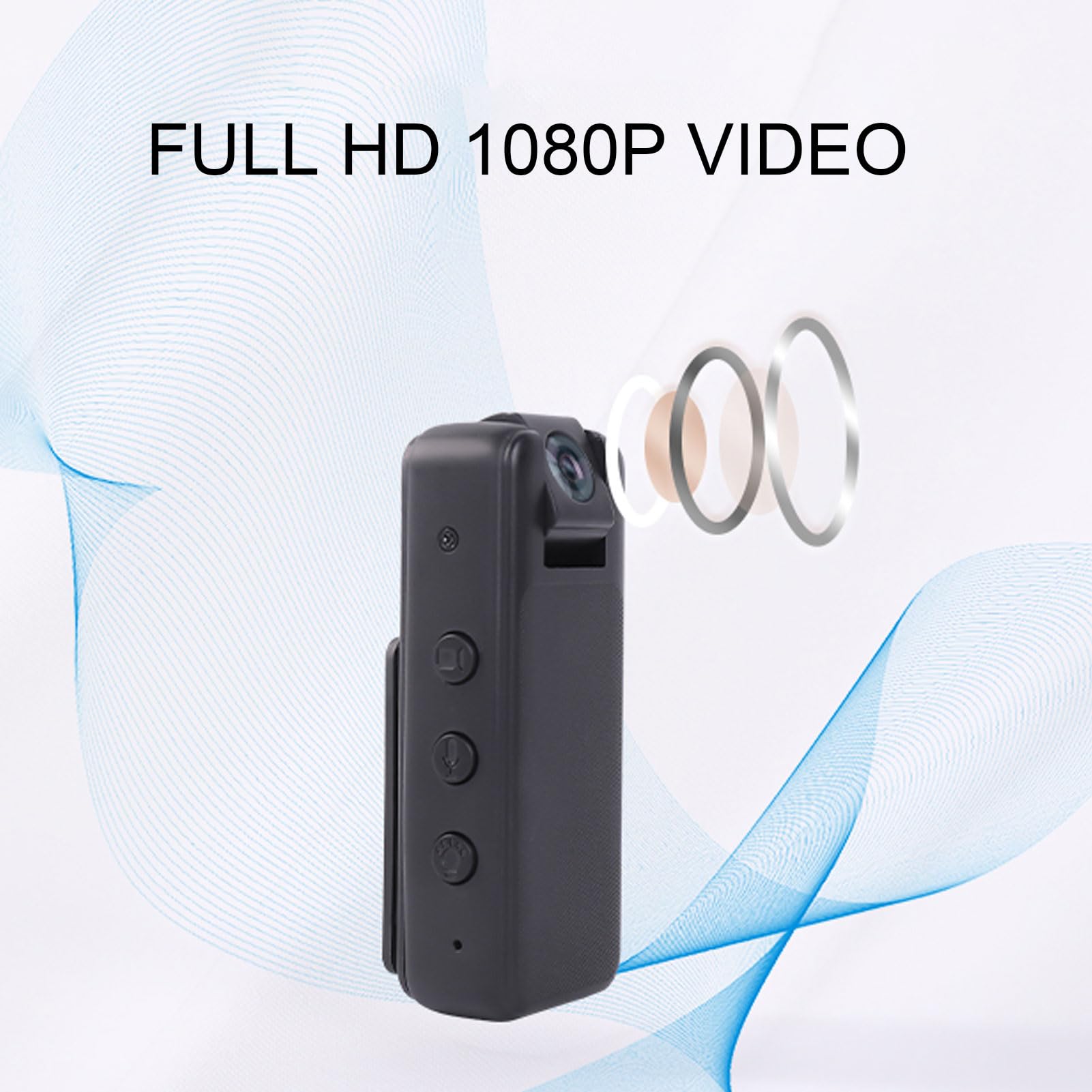1080P 12MP Mini Body Camera with Night Vision & Audio - 5H Loop Recording Wearable Camera, 1000mAh Battery - Perfect for Cycling, Home Security & Office Surveillance (Clip Included)