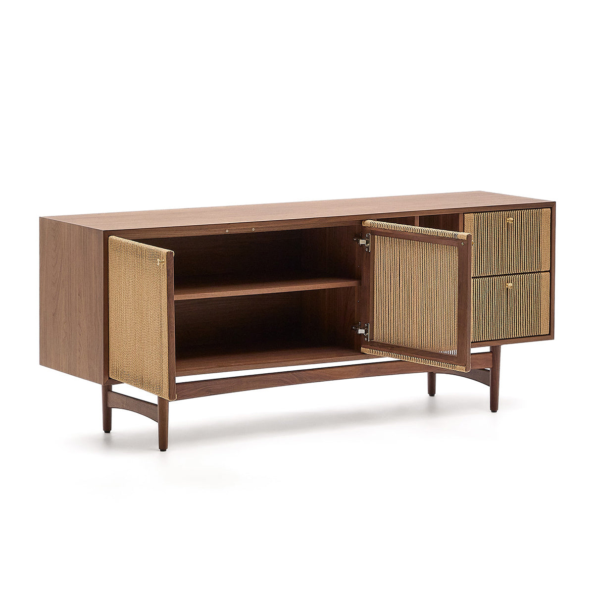 Kave Home Elan Sideboard - Modern Wood Buffet Cabinet with 2 Doors & 4 Drawers - Stylish Storage for Dining Room, Living Room or Entryway