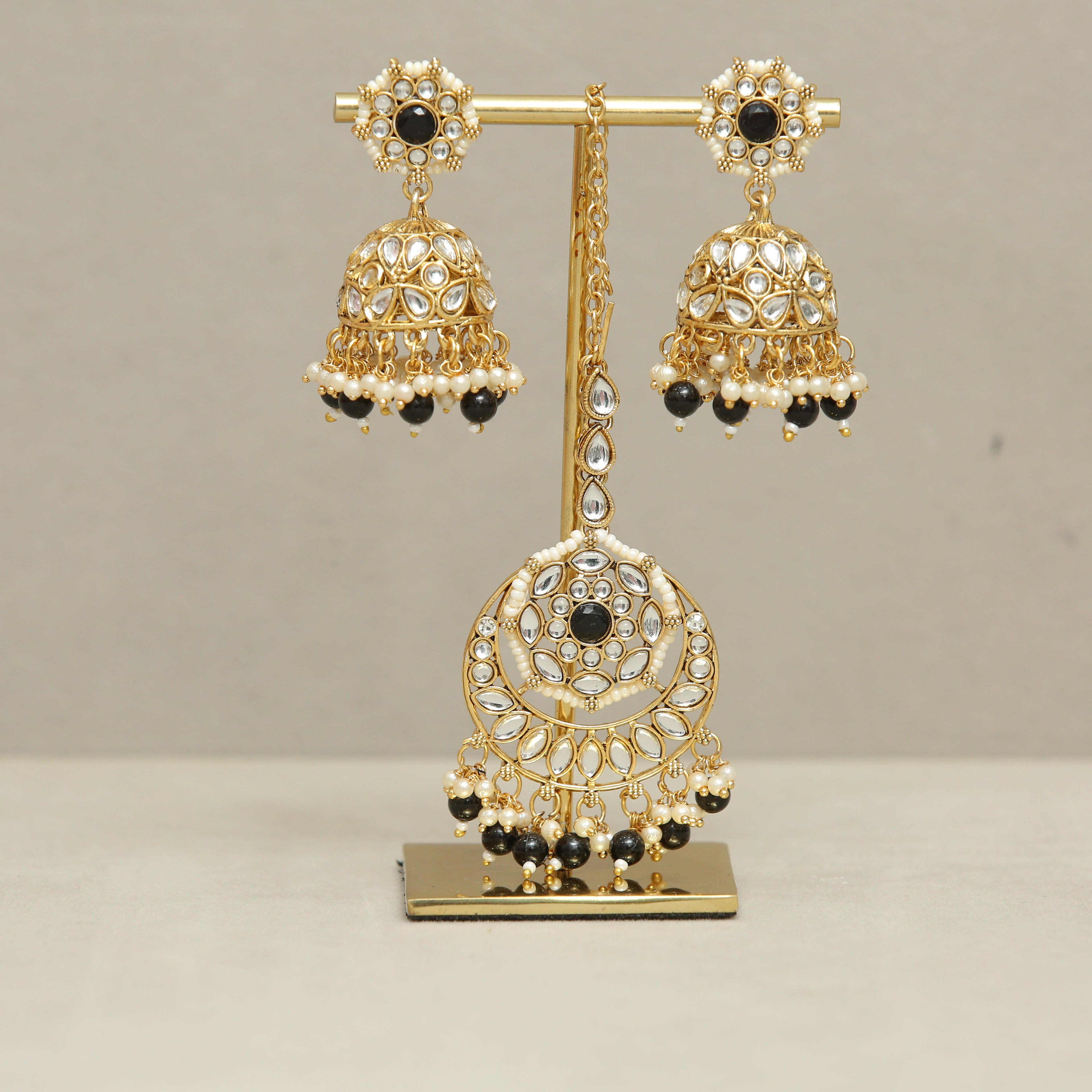 Girisha Kundan Earrings and Tikka Set | Traditional Indian Jewelry for Women | Perfect for Weddings, Parties & Festive Occasions