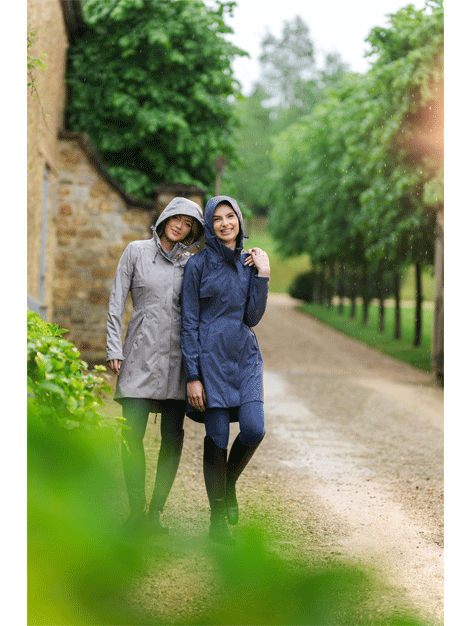 Grace Women's Waterproof Long Rain Jacket - Lightweight Windproof Outdoor Coat for Hiking, Travel & Commuting