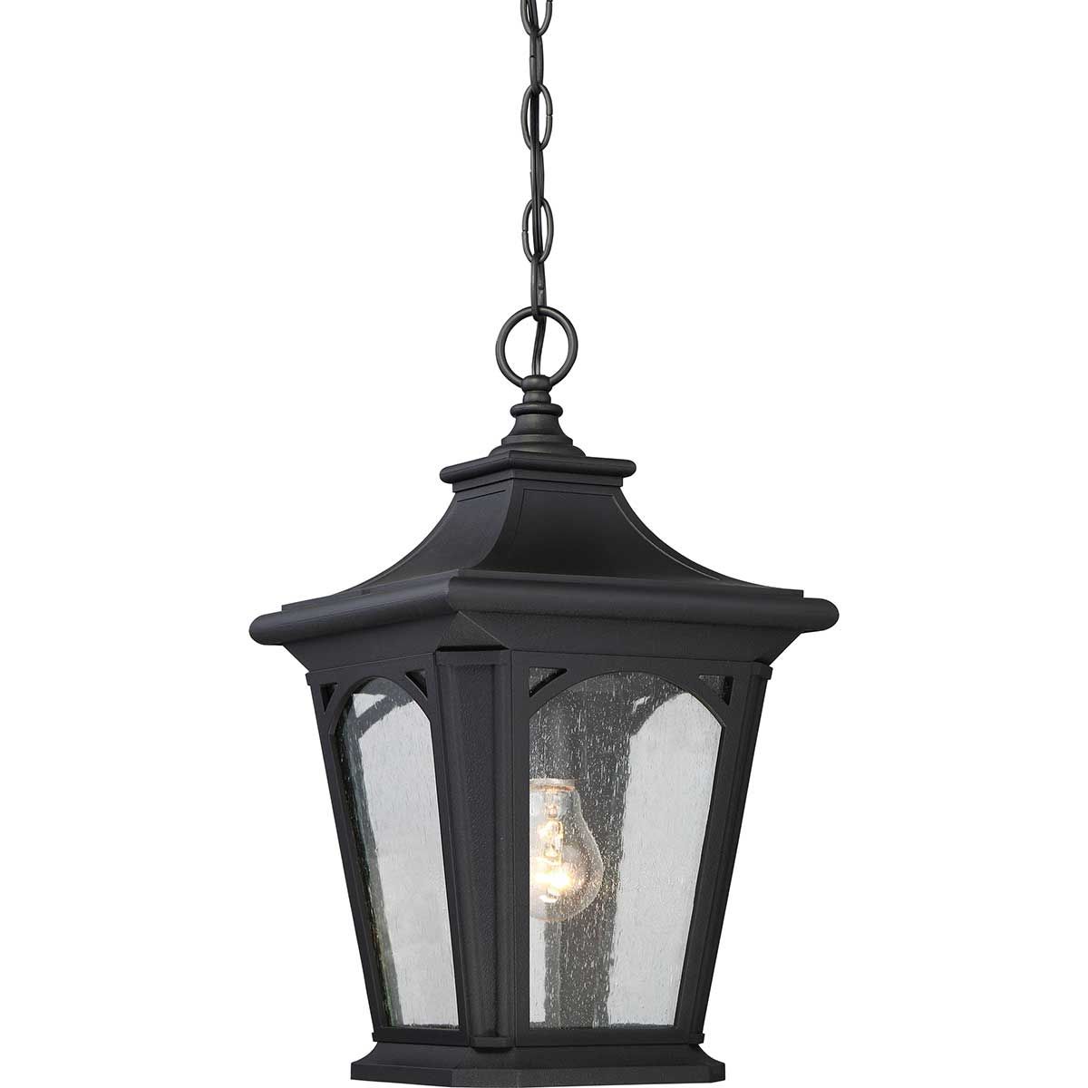 Bedford 1 Light Small Chain Lantern - Mystic Black IP44 E27 Outdoor Wall Light | Perfect for Porch, Garden & Patio Lighting