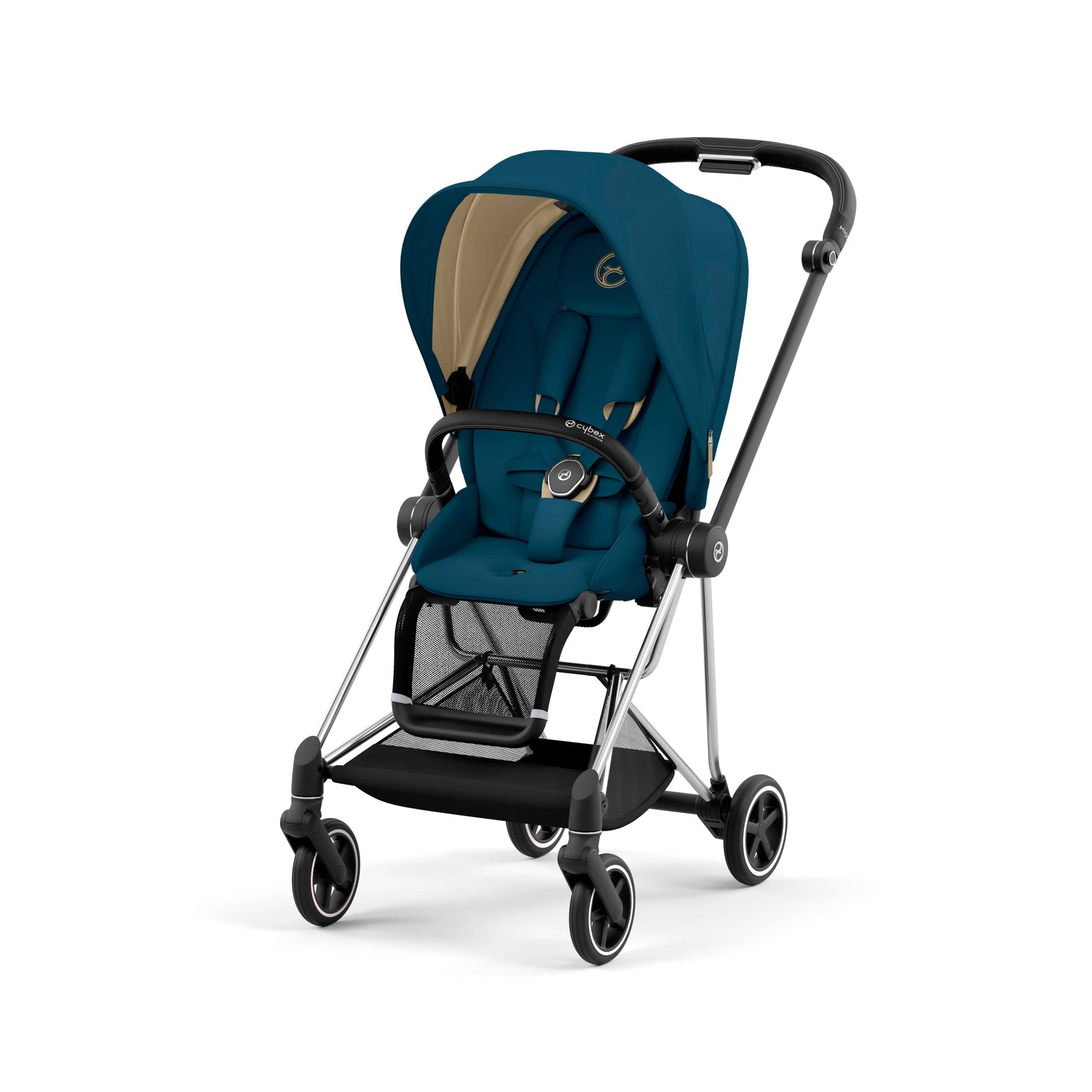 Cybex Mios 3 Complete Stroller - Lightweight Compact Baby Stroller with Reversible Seat, Chrome/Black | Perfect for City Travel & Everyday Use