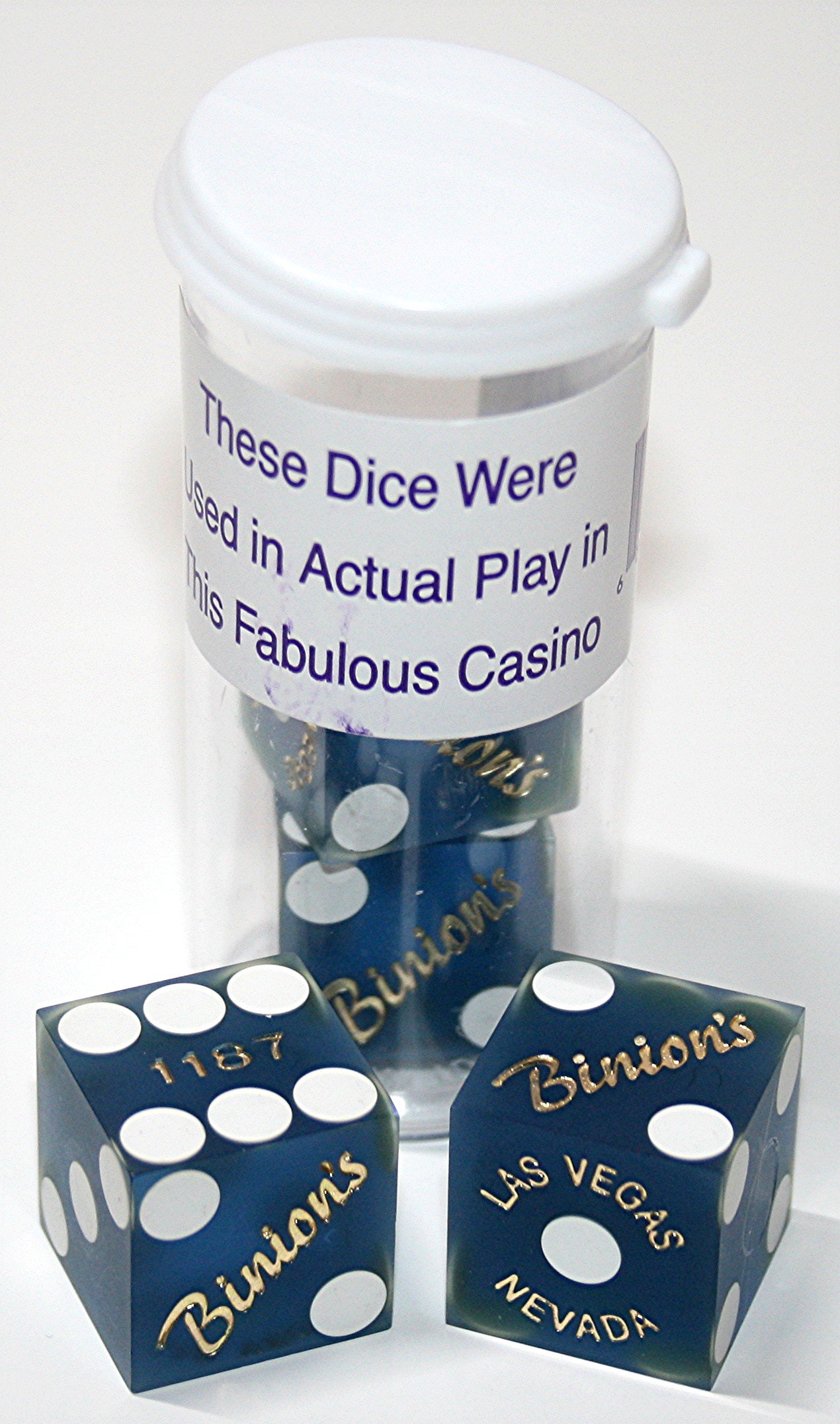 19mm Professional Craps Dice Set - Matching Serial Numbers, Authentic Las Vegas Casino Dice (Blue Frosted) | Perfect for Casino Games, Board Games, and Home Gambling Entertainment