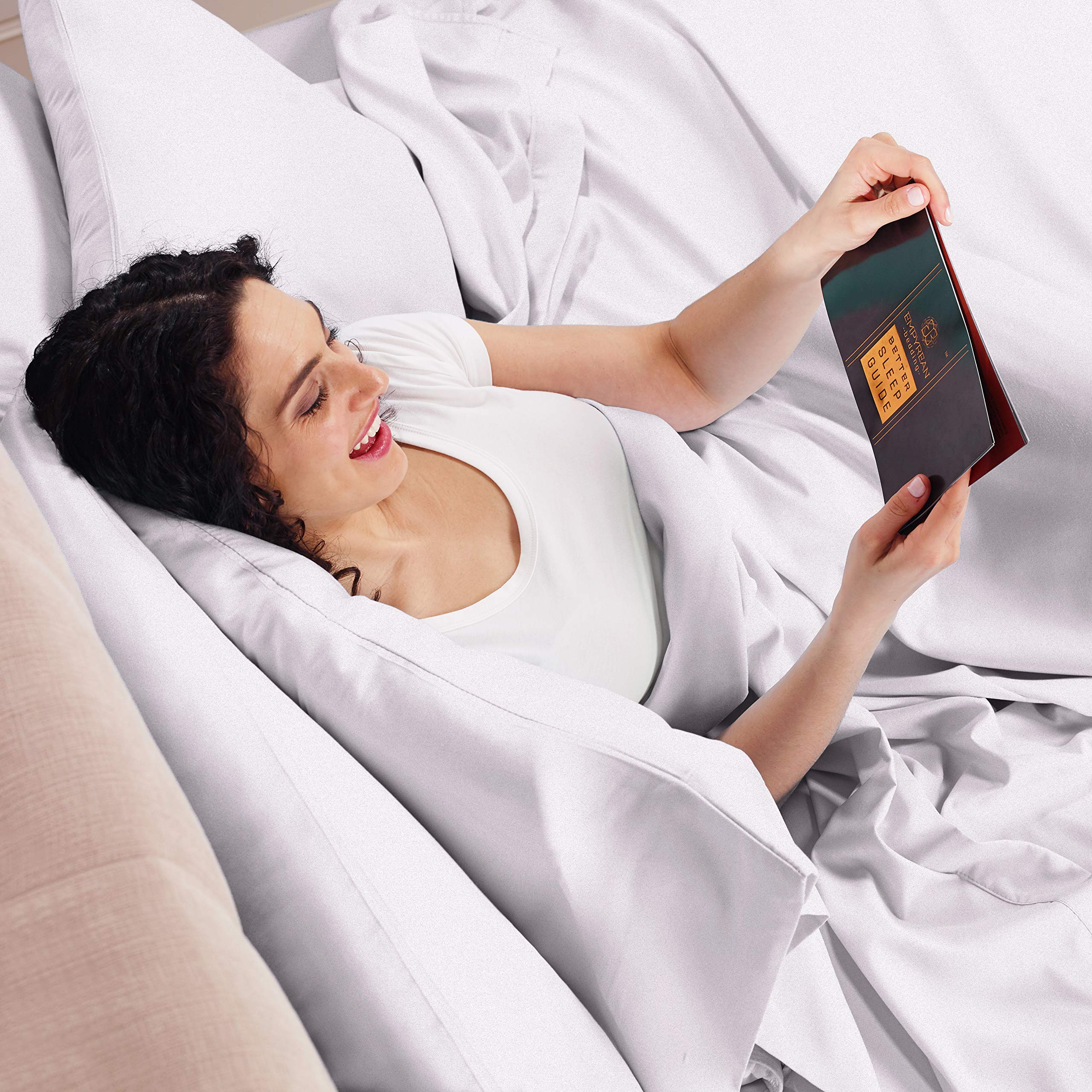 Empyrean Twin XL Sheets Set - 3 Piece Ultra Soft Microfiber Bedding - Double Brushed Hotel Luxury Twin XL Sheets in Light Gray & Lavender - Deep Pocket with 4 Corner Elastic Straps - Perfect for Dorms, Guest Rooms & Cozy Bedroom Upgrades