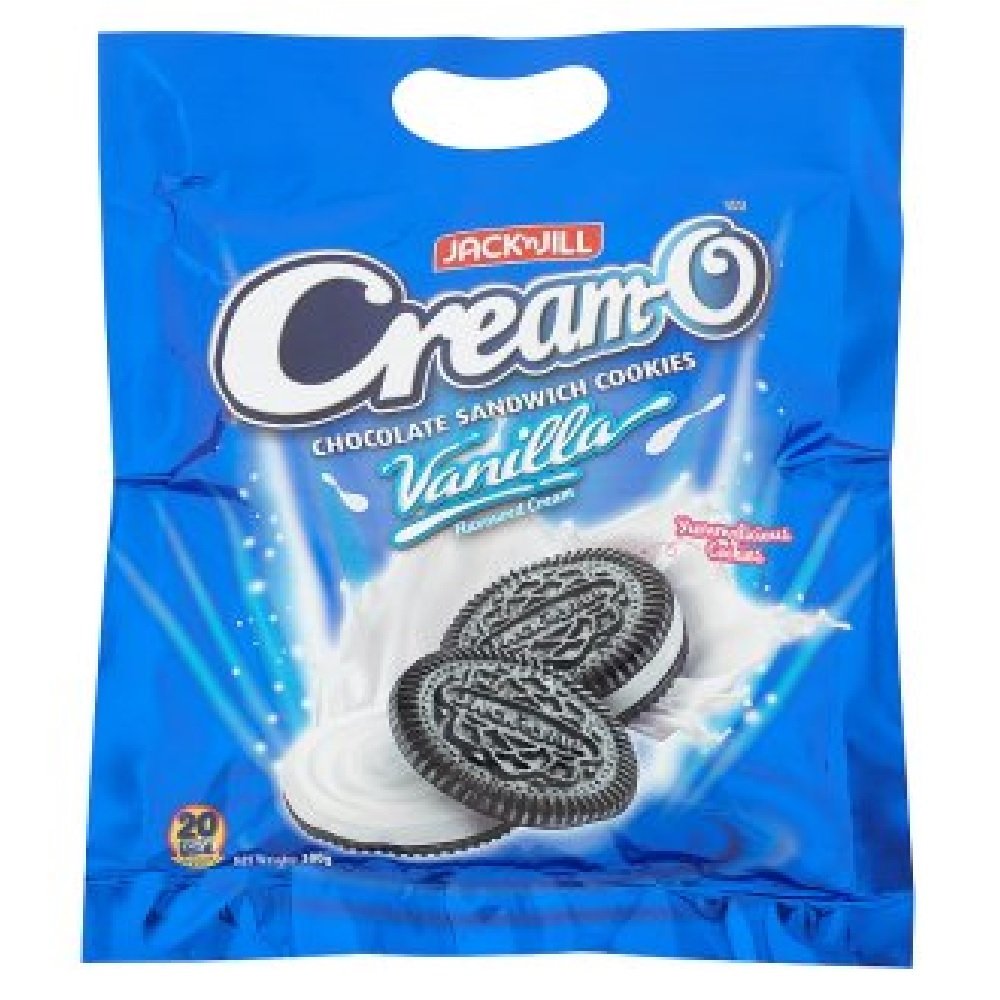 Cream-O Vanilla Sandwich Cookies - 20 Sachets (300g) | 12-Pack Bulk Snacks | Perfect for School Lunches, Office Snacks & Party Treats