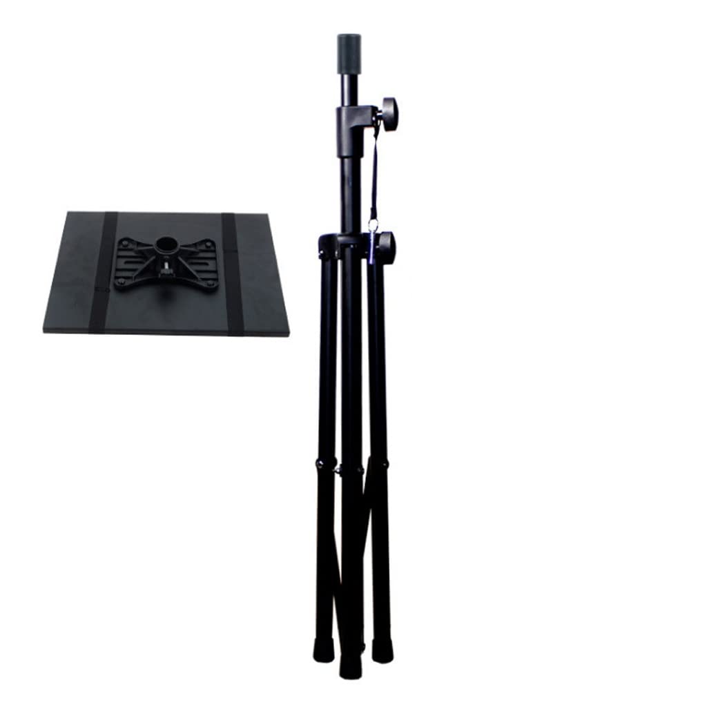 Universal Adjustable Projector Stand with Tripod Base - 45 to 87 Inch Height (115-220cm) - Heavy Duty Floor Projector Mount with Retractable Adjustment & Speaker Bracket - Perfect for Home Theater, Classroom Presentations & Outdoor Movie Nights - Black