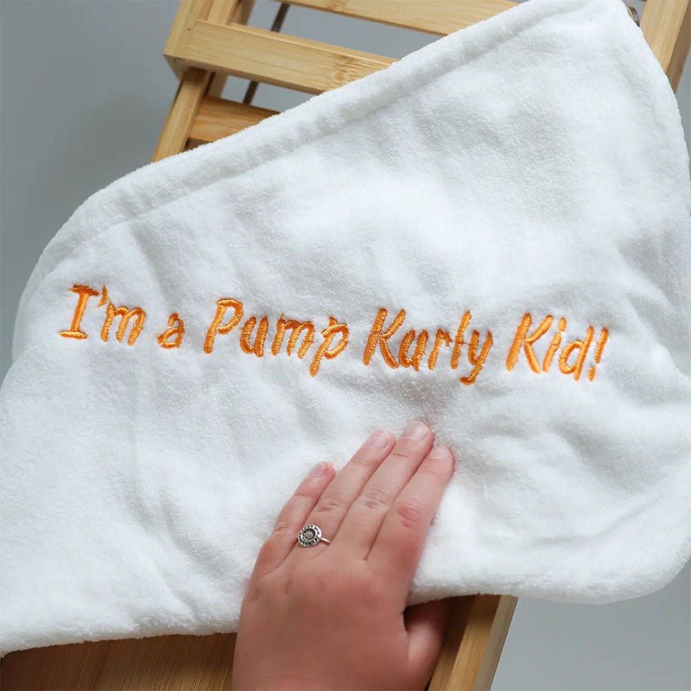 Pump Kurly Kidz Hair Towel for Kids - Soft Microfiber Hair Wrap for Curly & Wavy Hair - Quick Dry Hair Towel for Bath, Shower & Swimming - Perfect for Toddlers & Children