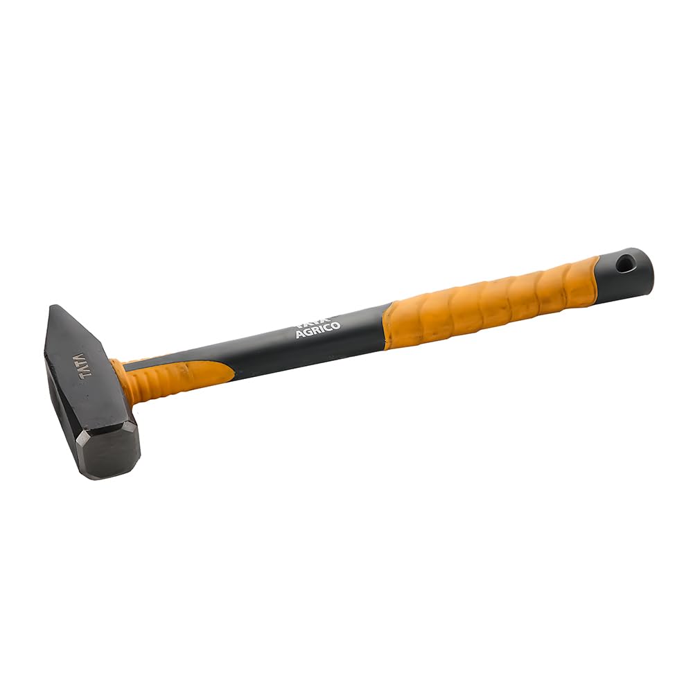 TATA Agrico Machinist Hammer with Fiber Glass Handle - 500gm | Shot Blasted & Painted for Durability | Perfect for Metalworking, Woodworking & DIY Projects
