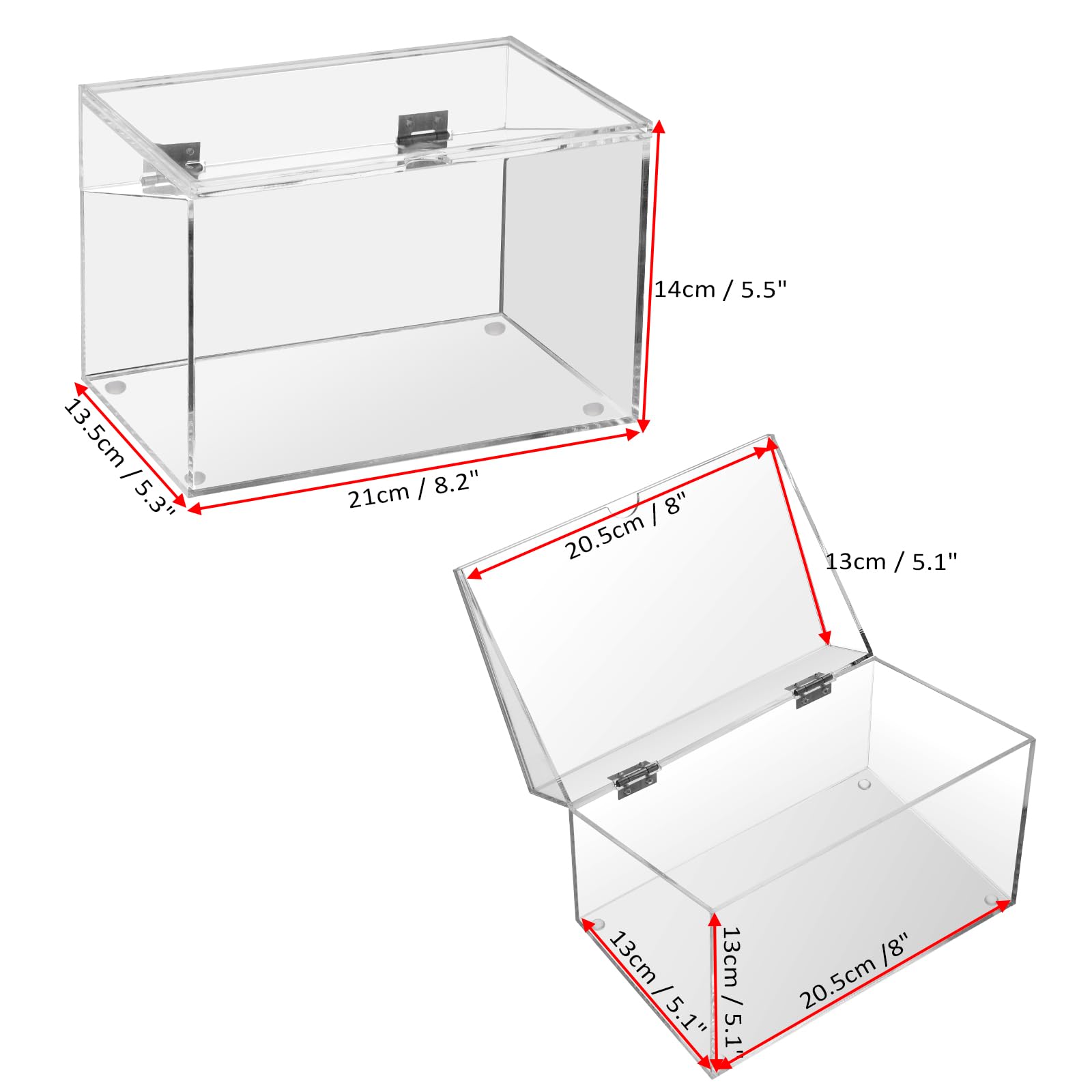 BTSKY Clear Acrylic 5 x 8 inch Index Card Box with Sign Lid - Durable Plastic Storage Organizer for Index Cards, Note Cards, Flashcards & Recipes | Perfect for Office, School, Kitchen & Home Organization