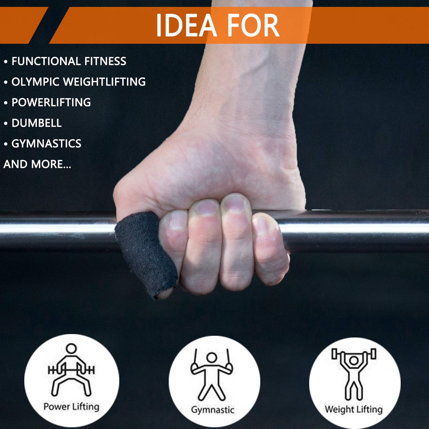 ANAMPION Weightlifting Hook Grip Tape - 4 Rolls (23ft Each) | Comfortable & Stretchy Athletic Thumb Tape for Weight Lifting, CrossFit & Gym Training | Protects Thumbs, Wrists & Fingers | Ideal for Powerlifting, Deadlifts & Olympic Weightlifting