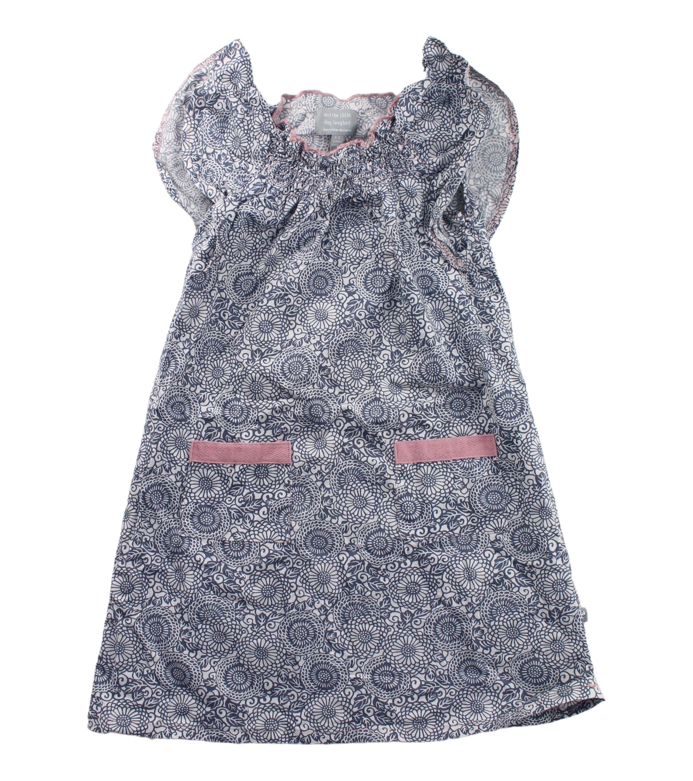 Little Dog Laughed Short Sleeve Cotton Dress for Girls 4T-5T - Cute Playtime & Party Outfit