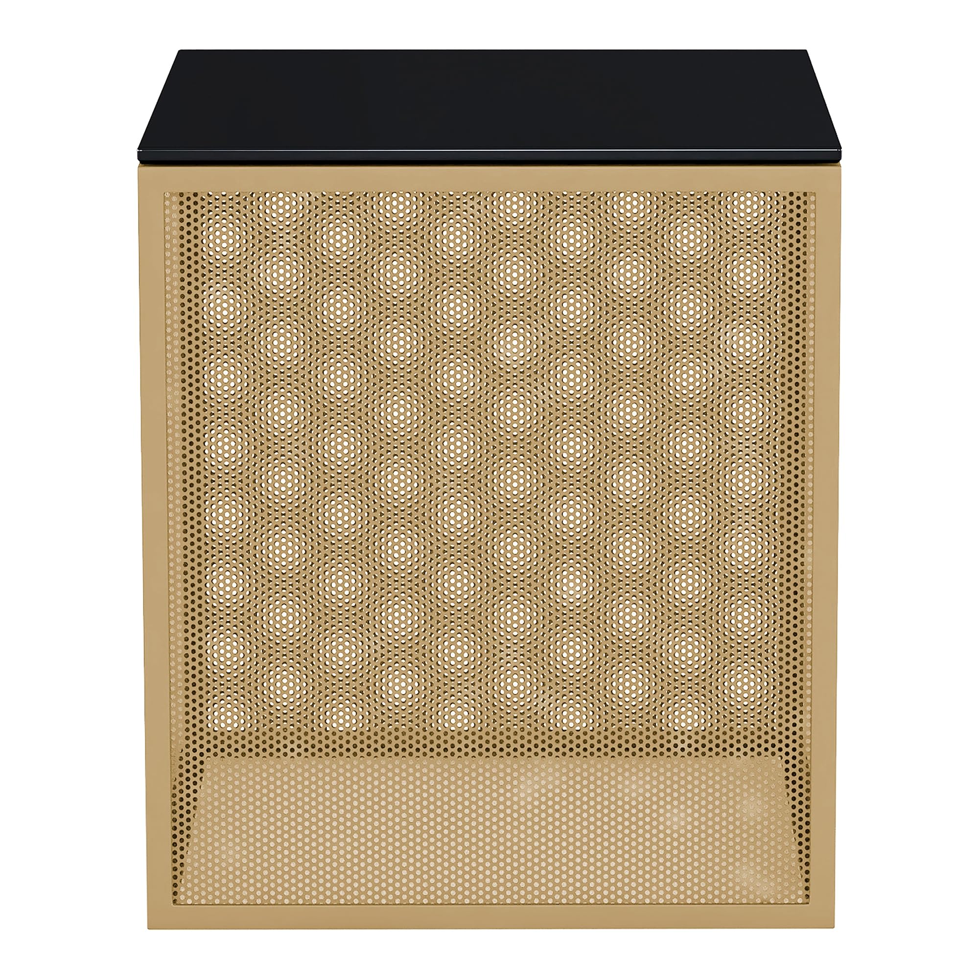 Furniture of America Kelforia Modern Gold Glass Top Side Table - Stylish End Table for Living Room, Bedroom & Office Decor
