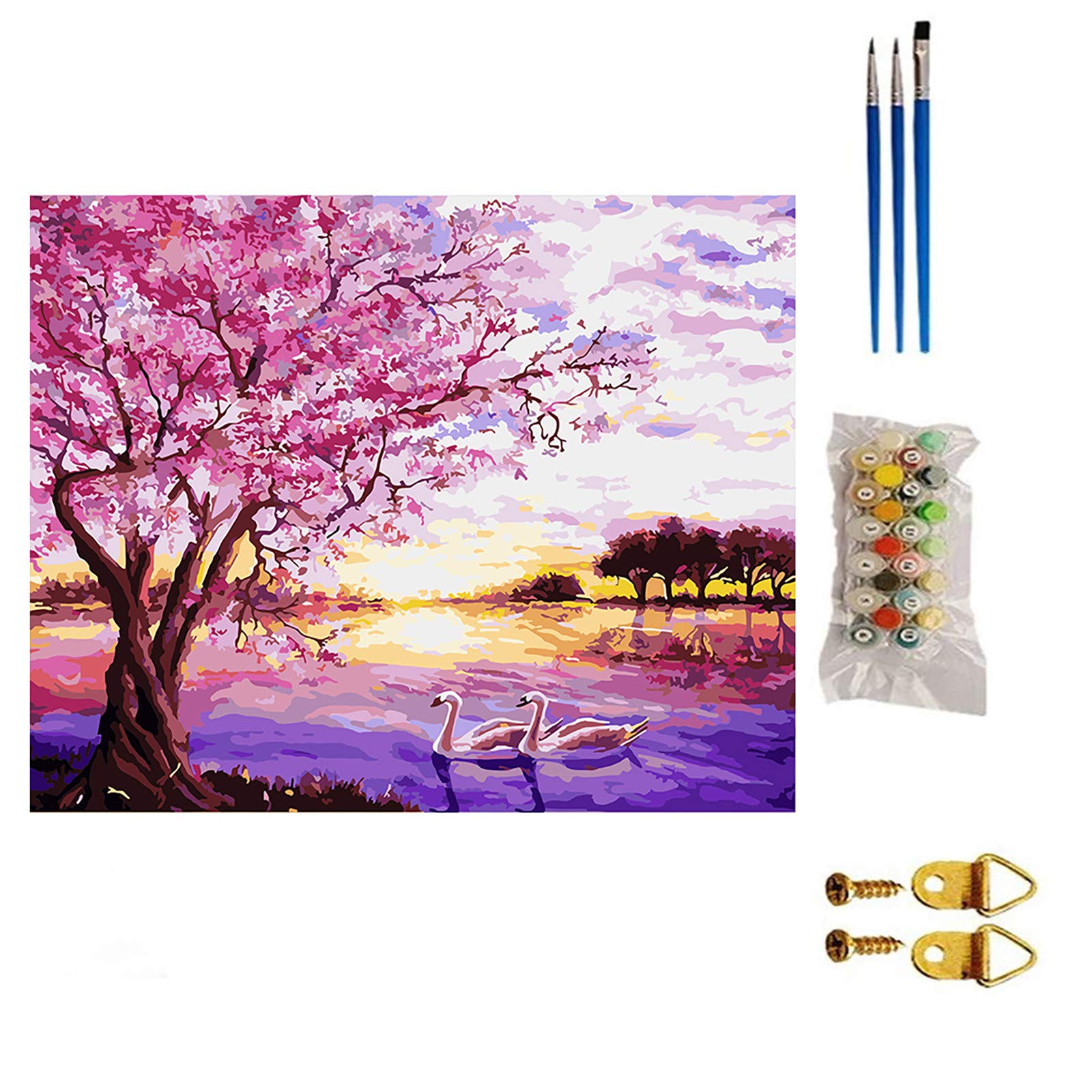 16x20 Inch DIY Oil Painting Kit with Brushes & Pigments - Unframed Canvas Art Set for Beginners & Adults - Home Decor, Wall Art, Gift Idea (Multicolor)