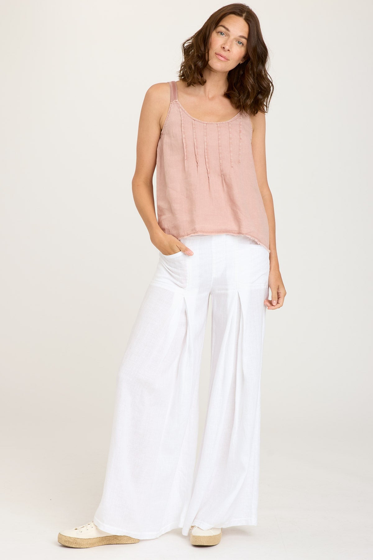 Shawnie Tank Top for Women - Soft Hydrangea Print Casual Blouse, Perfect for Summer Outfits, Beach Wear, and Everyday Comfort