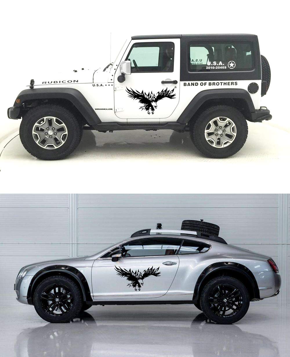 Eagle Car Decals 1 Pack - Black Vinyl Stickers for Cars, Trucks, SUVs & RVs - Universal Hood & Body Side Graphics - Perfect for Customizing Vehicles & Showing Team Spirit