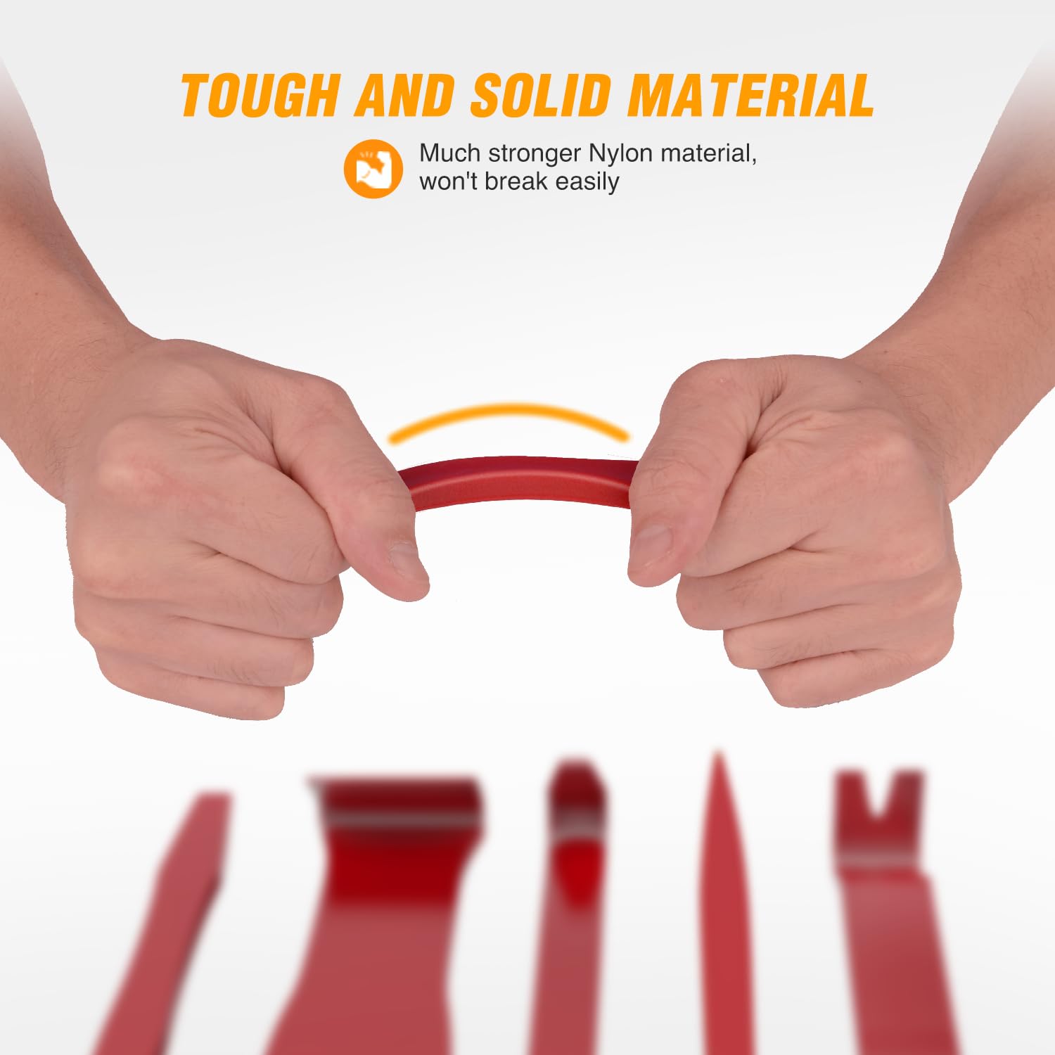GOOACC 6PCS Auto Trim Removal Tool Kit - No-Scratch Car Audio Dash & Window Molding Fastener Remover Set (Red) - Perfect for Car Stereo Installation & Interior Detailing