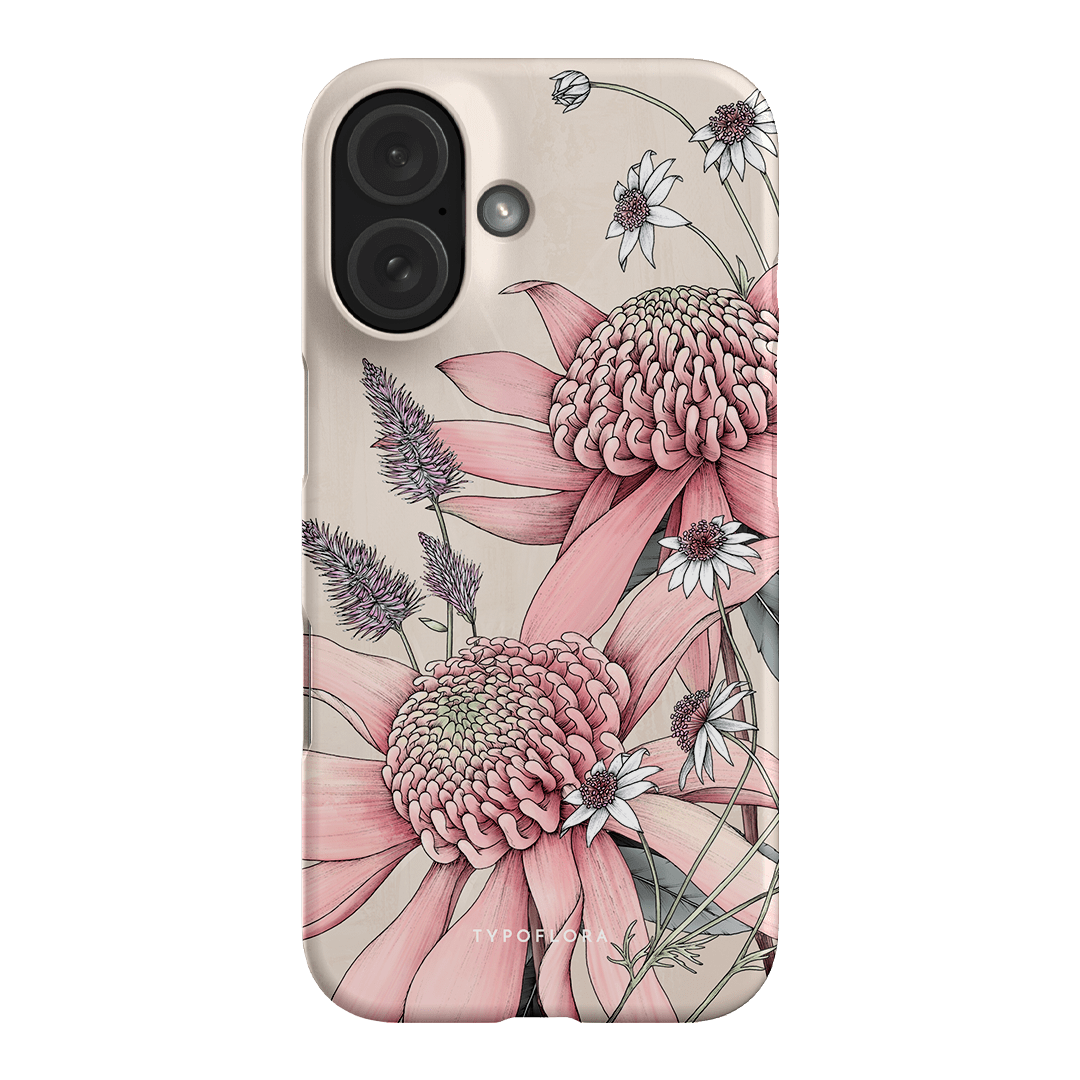 Pink Waratah Flower Phone Case for iPhone 15 14 13 12 Pro Max - Slim Protective Cover with Floral Design - Perfect for Everyday Use, Travel & Gifts