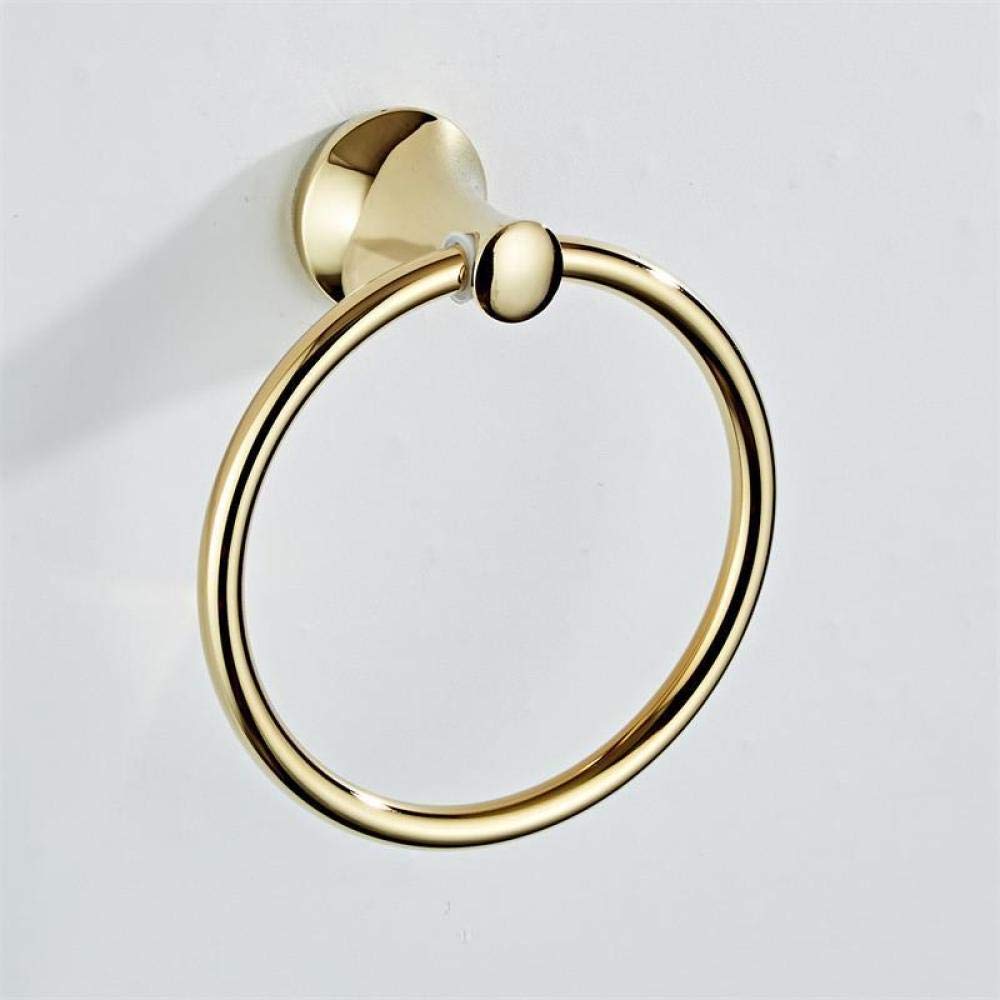 ZXY-NAN Gold Stainless Steel Towel Ring - Modern Round Bathroom Towel Rack Holder for Hand & Face Towels - Durable & Rustproof Bath Hardware for Home, Hotel & Spa Decor
