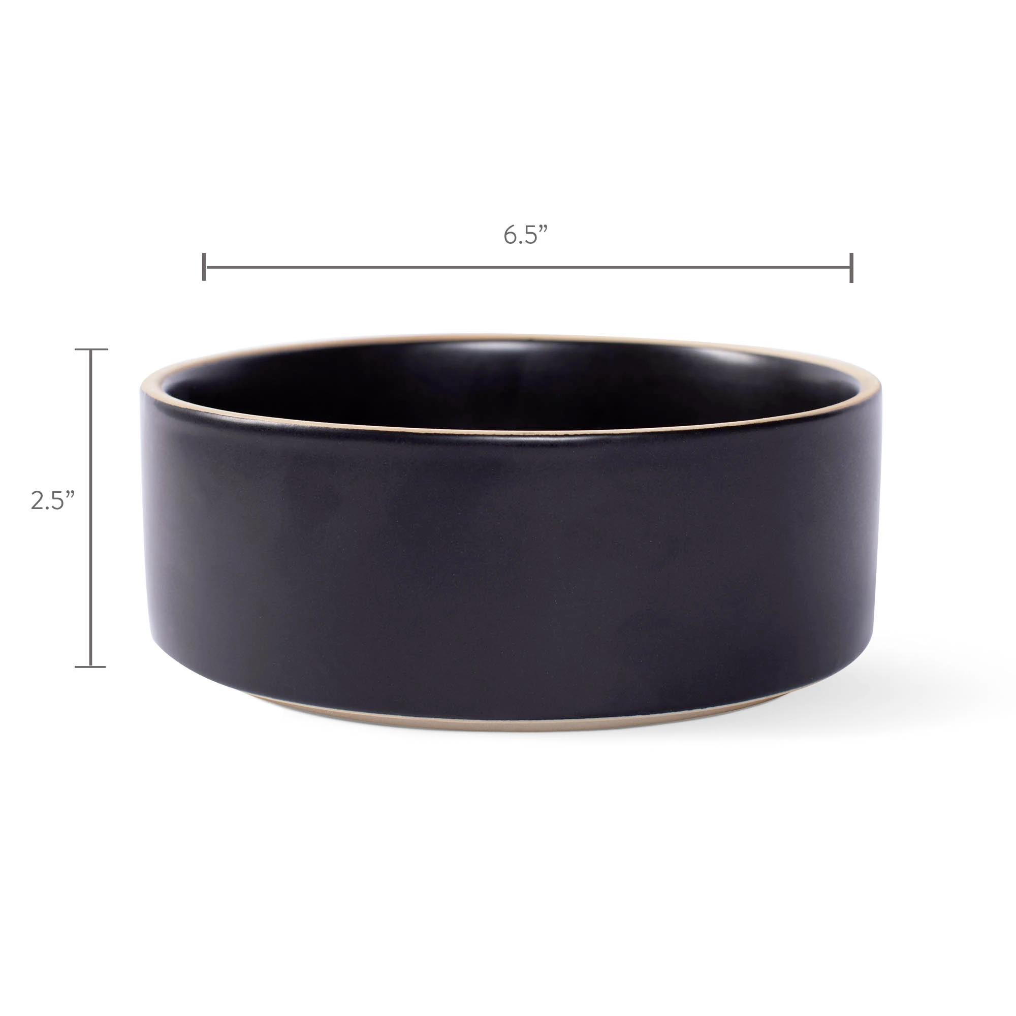 Minimalist Charcoal Stoneware Dog Food and Water Bowl Set - Medium Size for Small to Medium Dogs - Perfect for Indoor and Outdoor Feeding