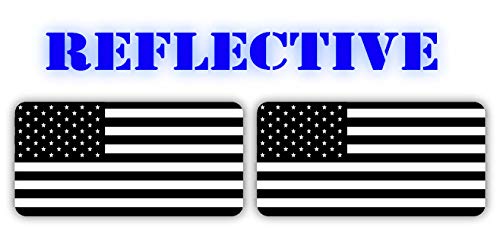 Reflective American Flag Hard Hat Stickers - Pair (1