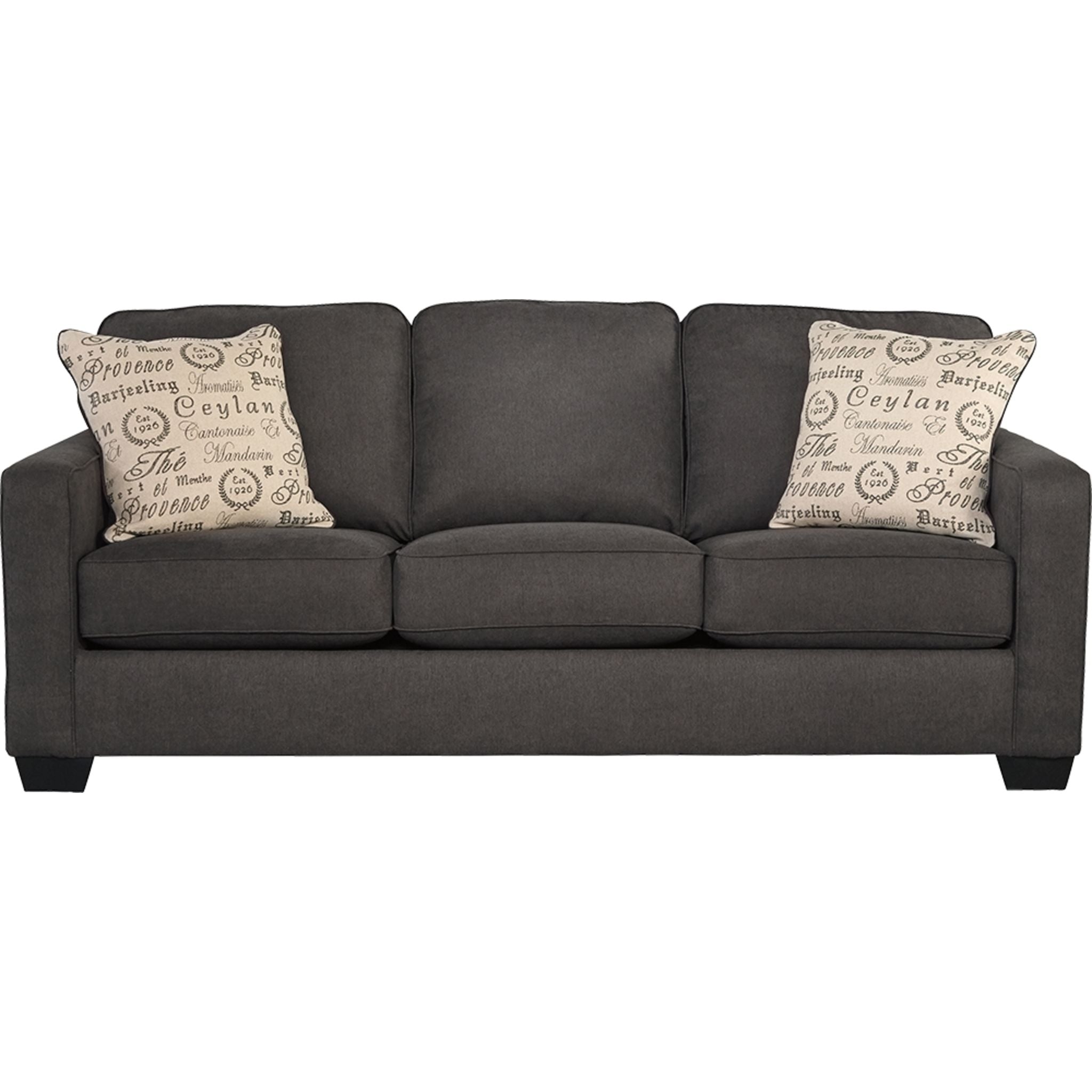 Alenya Modern Sofa - Charcoal Gray Upholstered Couch for Living Room, Lounge & Office - Comfortable 3-Seater with Sturdy Wooden Legs