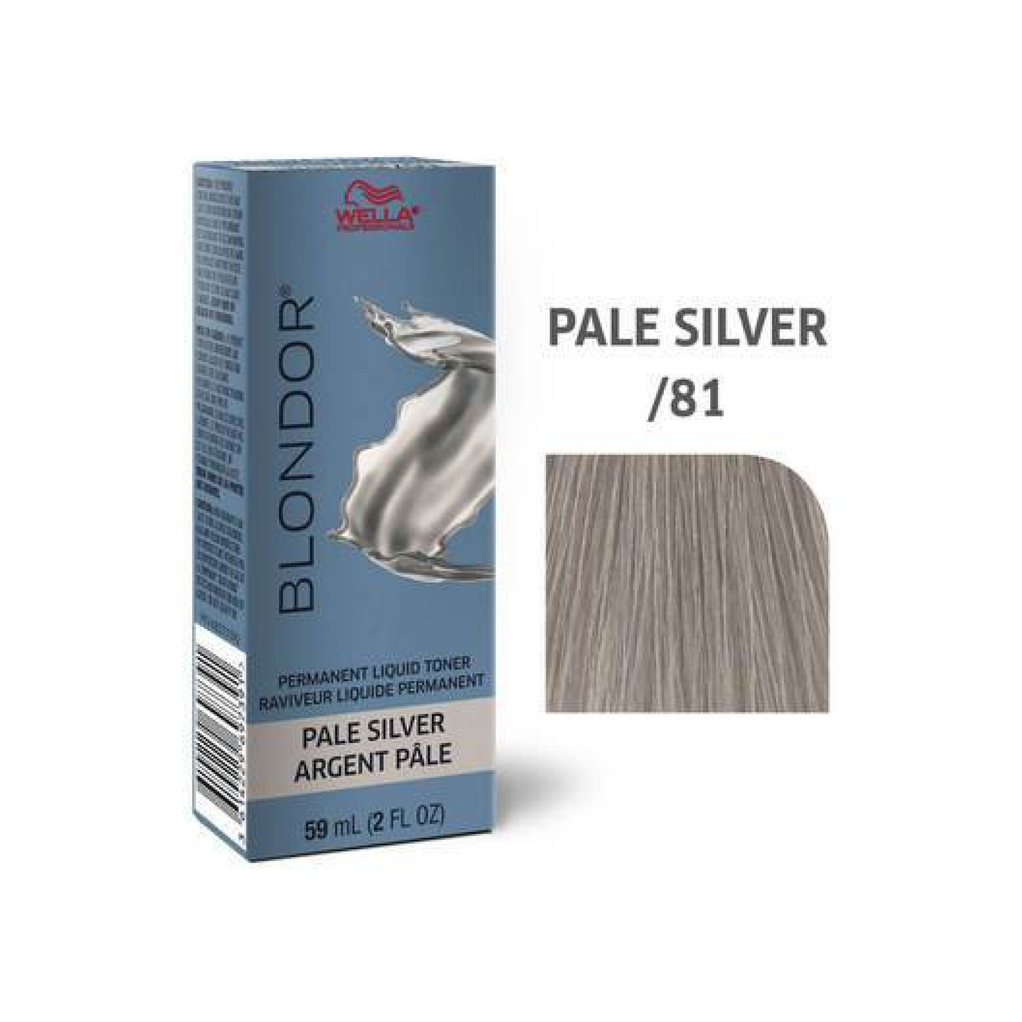 Blondor Permanent Liquid Toner - Pale Silver Hair Dye for Gray Coverage & Styling | Salon-Professional Color Treatment for Home Use